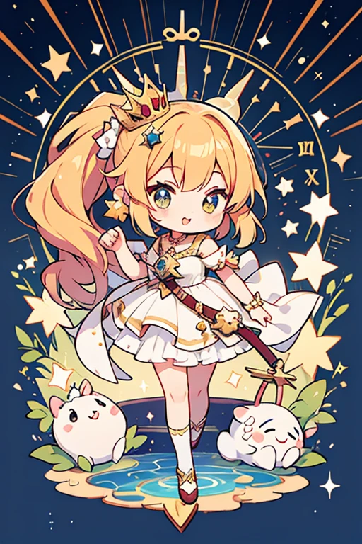 anime style; 3d; glitter; horoscope sign Sagittarius princess