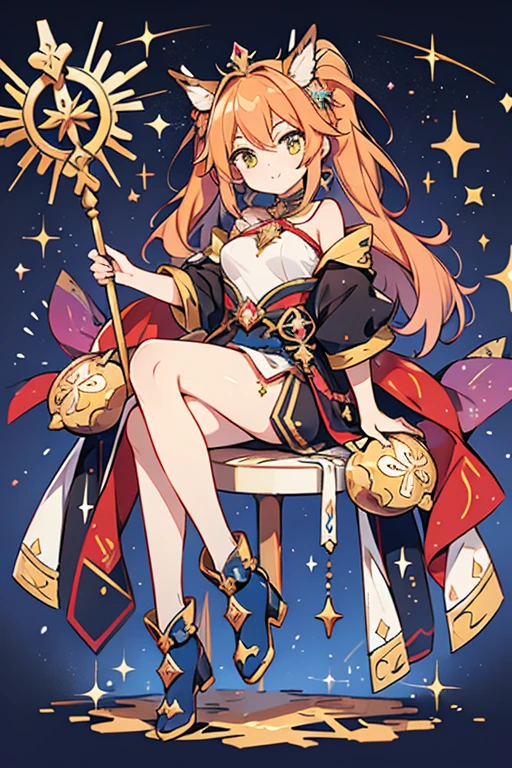 anime style; 3d; glitter; horoscope sign Sagittarius queen