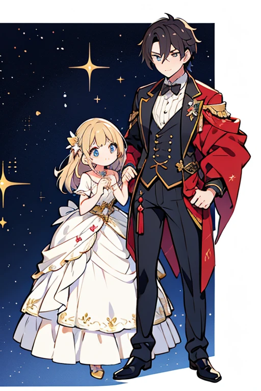 anime style; 3d; glitter; couple; fancy