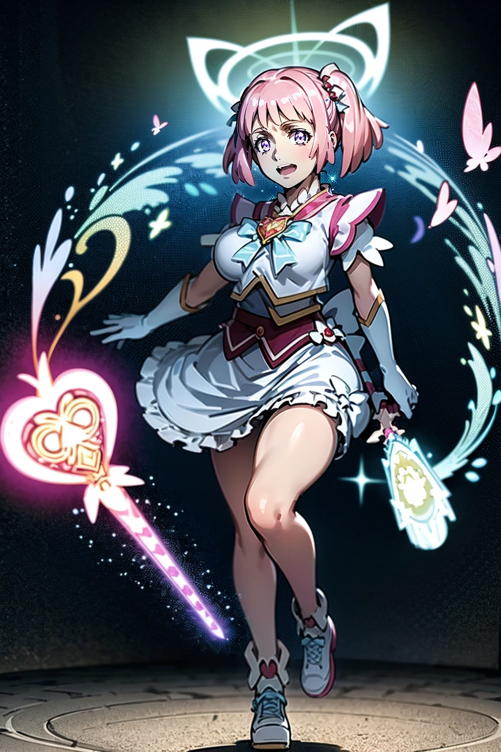 masterpiece, best quality, indoors, mamikafairy, 1girl, solo, looking at viewer,, hand arms full body,boots, standing,cute,breast, curvy, female,fantasy goddess,there is a cartoon picture of a woman with a very large breast, glowing divine being, glowing holy aura, inspired by Luma Rouge, the non-binary deity of spring, ethereal rainbow nimbus, the aura goddess of fire, inspired by Mariel, glowing aura around her, astral aura, as the goddess of the sun, “uwu the prismatic person, big breast, serious, beautiful eyes, , full body, walking, long robe, long dress, ,priestess ,holy, smile, god rays, ray tracing, sparkle, cinematic lighting, UHD, retina, masterpiece, ccurate, anatomically correct, textured skin, super detail, high details, high quality, award winning, best quality, highres, 1080P, HD, 4K, thunder aura, light aura,full, snak staff,closed mouth, huge breast, curvy, bimbo,standing, happy, smiling,smile, open mouth ,holy, , god rays, ray tracing, sparkle, cinematic lighting, UHD, retina, masterpiece, ccurate, anatomically correct, textured skin, super detail, high details, high quality, award winning, best quality, highres, 1080P, HD, 4K, thunder aura, light aura,full, staff holding, determined, long sleevess, long skirt, long skirt,(highest quality,4k,8k,highres,masterpiece:1.2),ultra-detailed,(r1.37),holy magical girl,holy aura,halo,sacred light,shimmering radiance,mystical energy,heavenly glow,supernatural beauty,golden and silver tones,ethereal atmosphere,divine power,miraculous transformation,s,female protagonist,enchanted wand,magical sparkles,majestic crown,sparkling eyes and lips,sacred symbols,spiritual energy,celestial energy,serene expression,glowing path,holy garden of flowers,luminous patterns,peaceful surroundings,dreamy ambiance,healing light,the power of love,celestial music,surreal scenery,magical crystals,transcendent colors,dancing lights,heavenly beings,imaginative composition,legendary adventures,supernatural companions,dazzling starlight