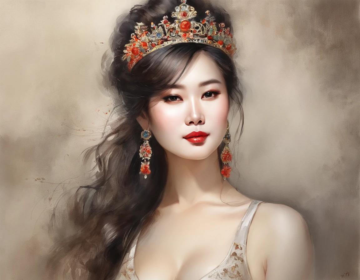 China's beautiful queen, NAKED, perfect body proportions, best quality, masterpiece, ultra high resolution, (photorealistic:1.4), raw photo, radiant skin, BRIGHT BODY, dramatic lighting, full body, big breasts, exposed breasts , different positions, different poses, different variations