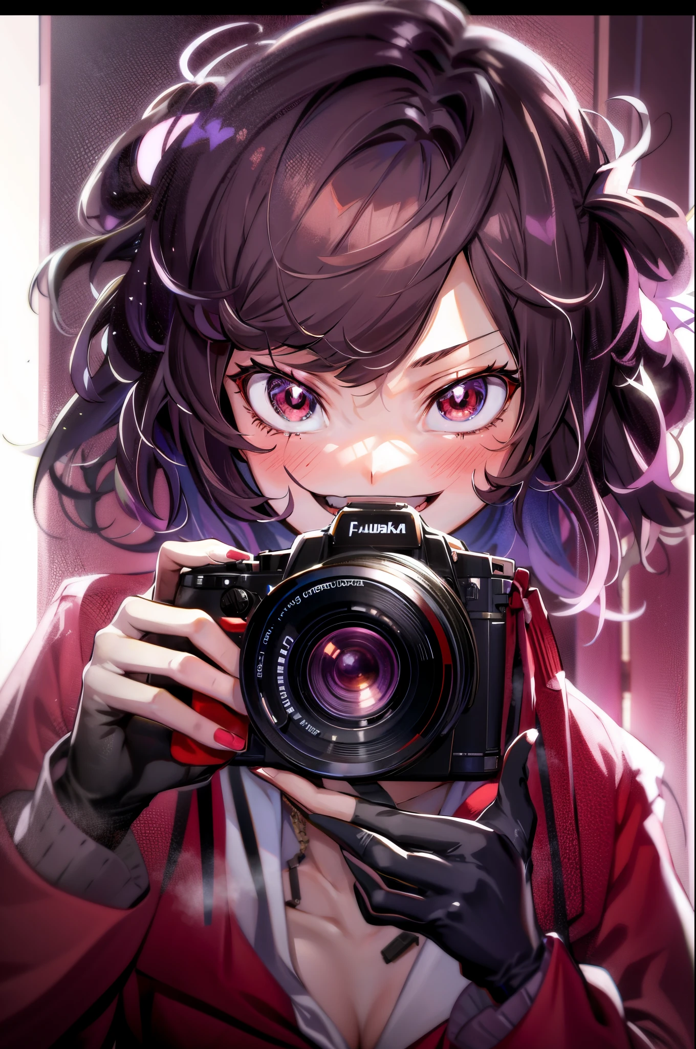 Anime girl with camera taking photos of herself in a neon room., Estilo anime mezclado con Fujifilm, Estilo anime 4K, Anime style. 8k, Anime Art Wallpaper 8K, Anime Art Wallpaper 4K, Anime Art Wallpaper 4K, Fondos de pantalla de anime 4k, Anime Wallpaper 4k, Ilya Kuvshinov. 4 mil, Fondo de pantalla de anime 4k, anime artstyle