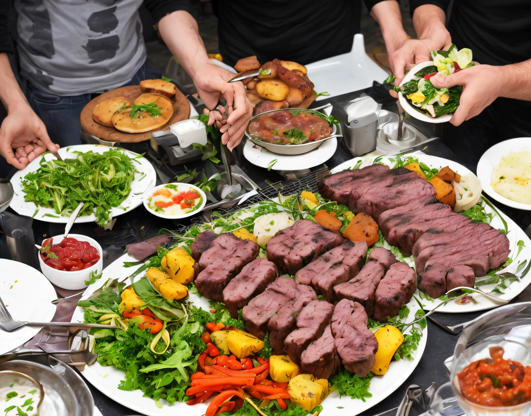 Fazendo churrasco