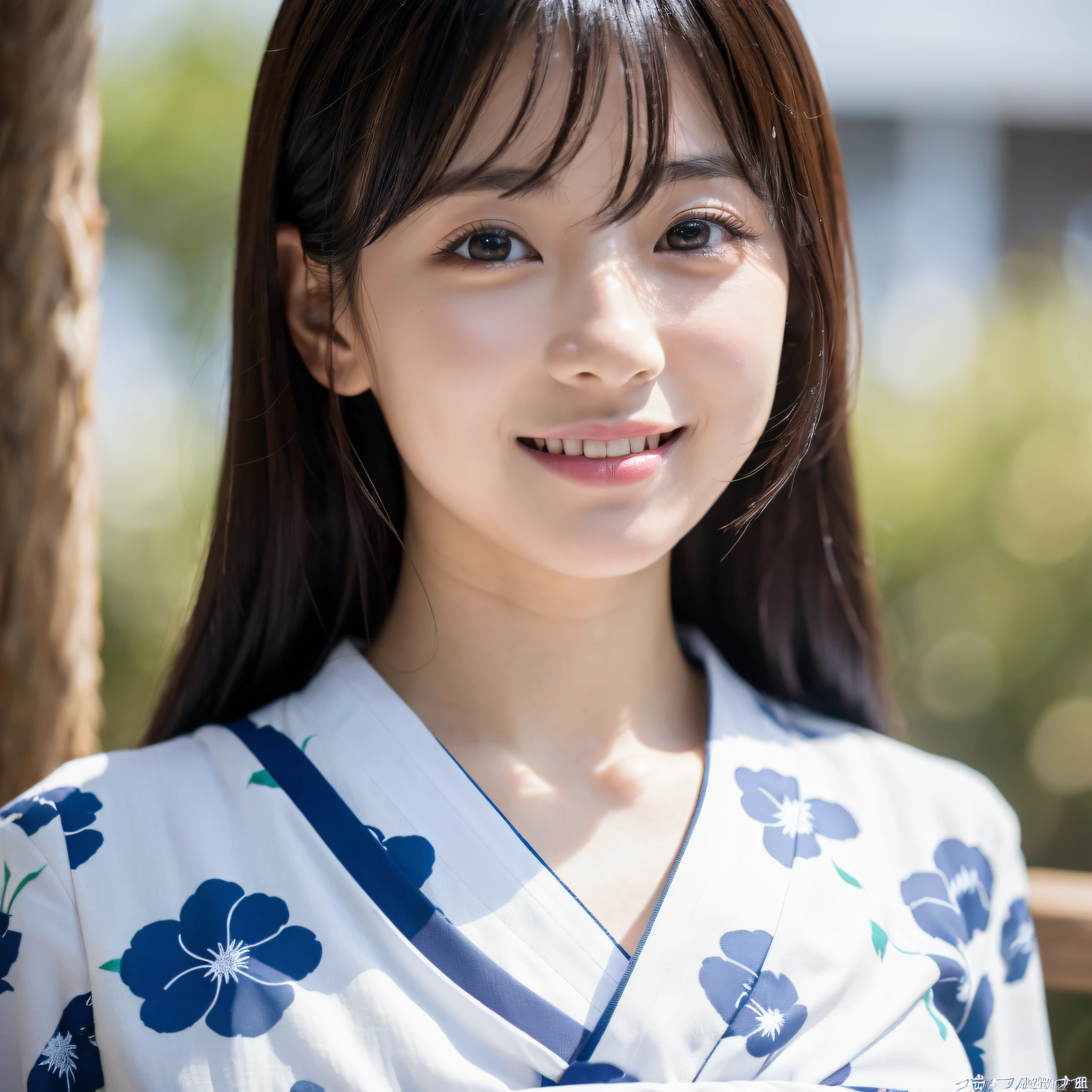 Beautiful woman in neat Japanese clothes、((best qualtiy、8k masterpieces:1.3))、foco nítido:1.2、(ultra beautiful faces:1.0)、(shinny skin:1.0)、photos realistic、A dark-haired、Video Lighting、High-definition eyes and face、Video Lighting、Japan Idol Actress、from the front side、medium breasts、Smile、Slender Abs Beauty、Whole body、In furisode