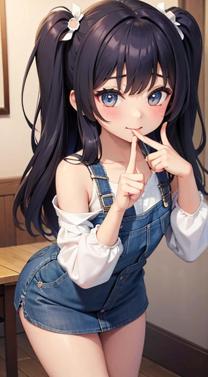 cute girl is sucking her finger
