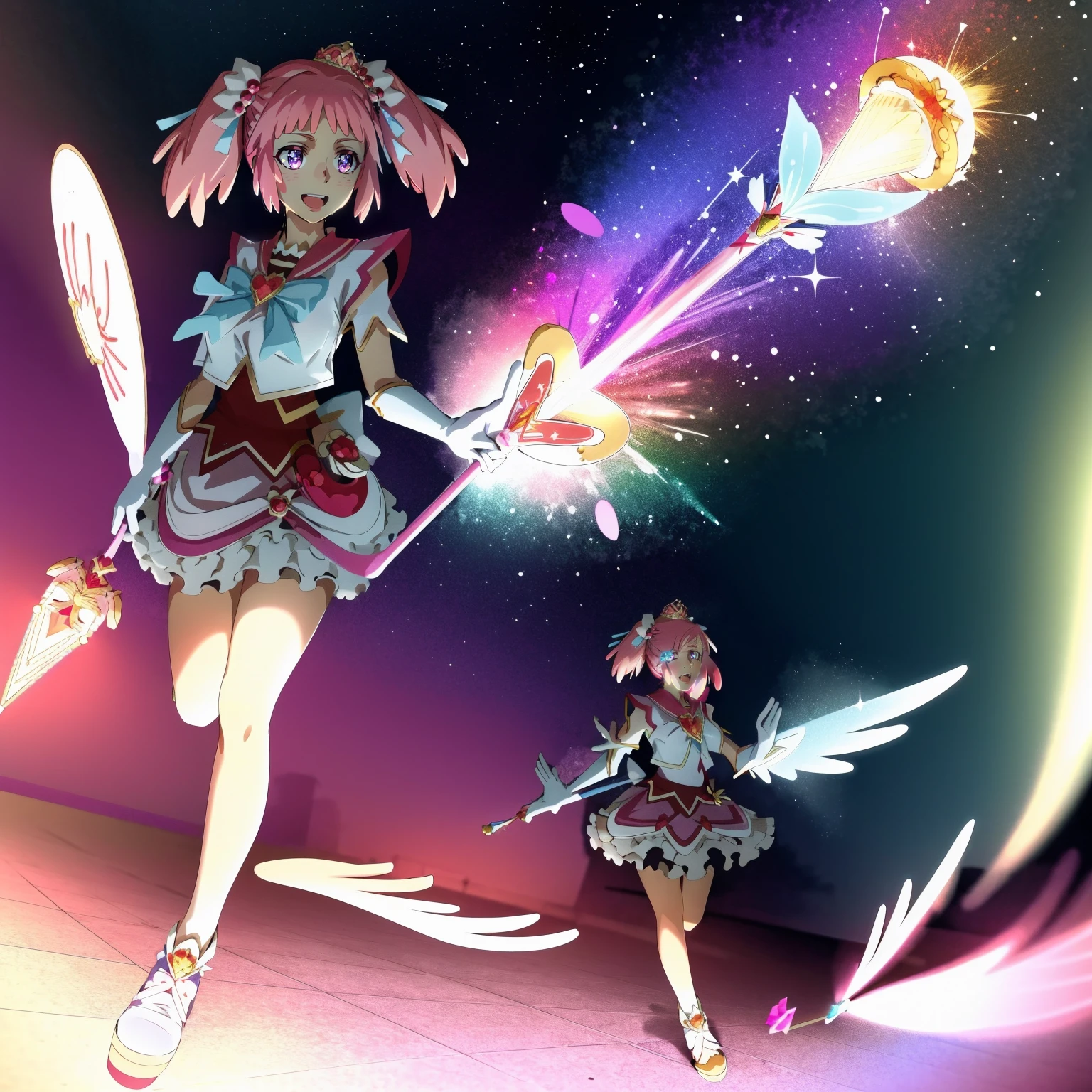 masterpiece, best quality, indoors, mamikafairy, 1girl, solo, looking at viewer,, hand arms full body,boots, standing,cute,breast, curvy, female,fantasy goddess,there is a cartoon picture of a woman with a very large breast, glowing divine being, glowing holy aura, inspired by Luma Rouge, the non-binary deity of spring, ethereal rainbow nimbus, the aura goddess of fire, inspired by Mariel, glowing aura around her, astral aura, as the goddess of the sun, “uwu the prismatic person, big breast, serious, beautiful eyes, , full body, walking, long robe, long dress, ,priestess ,holy, smile, god rays, ray tracing, sparkle, cinematic lighting, UHD, retina, masterpiece, ccurate, anatomically correct, textured skin, super detail, high details, high quality, award winning, best quality, highres, 1080P, HD, 4K, thunder aura, light aura,full, snak staff,closed mouth, huge breast, curvy, bimbo,standing, happy, smiling,smile, open mouth ,holy, , god rays, ray tracing, sparkle, cinematic lighting, UHD, retina, masterpiece, ccurate, anatomically correct, textured skin, super detail, high details, high quality, award winning, best quality, highres, 1080P, HD, 4K, thunder aura, light aura,full, staff holding, determined, long sleevess, long skirt, long skirt,(highest quality,4k,8k,highres,masterpiece:1.2),ultra-detailed,(r1.37),holy magical girl,holy aura,halo,sacred light,shimmering radiance,mystical energy,heavenly glow,supernatural beauty,golden and silver tones,ethereal atmosphere,divine power,miraculous transformation,s,female protagonist,enchanted wand,magical sparkles,majestic crown,sparkling eyes and lips,sacred symbols,spiritual energy,celestial energy,serene expression,glowing path,holy garden of flowers,luminous patterns,peaceful surroundings,dreamy ambiance,healing light,the power of love,celestial music,surreal scenery,magical crystals,transcendent colors,dancing lights,heavenly beings,imaginative composition,legendary adventures,supernatural companions,dazzling starlight