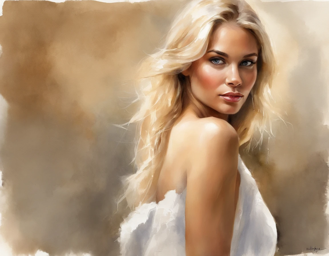 Blonde beautiful girl, NAKED, perfect body proportions, best quality, masterpiece, ultra high resolution, (photorealistic:1.4), raw photo, shiny skin, BRIGHT BODY, dramatic lighting, full body, big breasts, exposed breasts,