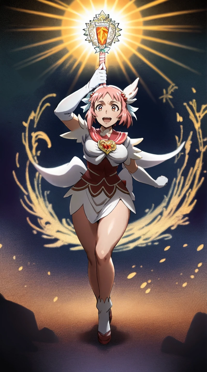 masterpiece, best quality, indoors, mamikafairy, 1girl, solo, looking at viewer,, hand arms full body,boots, standing,cute,breast, curvy, female,fantasy goddess,there is a cartoon picture of a woman with a very large breast, glowing divine being, glowing holy aura, inspired by Luma Rouge, the non-binary deity of spring, ethereal rainbow nimbus, the aura goddess of fire, inspired by Mariel, glowing aura around her, astral aura, as the goddess of the sun, “uwu the prismatic person, big breast, serious, beautiful eyes, , full body, walking, long robe, long dress, ,priestess ,holy, smile, god rays, ray tracing, sparkle, cinematic lighting, UHD, retina, masterpiece, ccurate, anatomically correct, textured skin, super detail, high details, high quality, award winning, best quality, highres, 1080P, HD, 4K, thunder aura, light aura,full, snak staff,closed mouth, huge breast, curvy, bimbo,standing, happy, smiling,smile, open mouth ,holy, , god rays, ray tracing, sparkle, cinematic lighting, UHD, retina, masterpiece, ccurate, anatomically correct, textured skin, super detail, high details, high quality, award winning, best quality, highres, 1080P, HD, 4K, thunder aura, light aura,full, staff holding, determined, long sleevess, long skirt, long skirt,(highest quality,4k,8k,highres,masterpiece:1.2),ultra-detailed,(r1.37),holy magical girl,holy aura,halo,sacred light,shimmering radiance,mystical energy,heavenly glow,supernatural beauty,golden and silver tones,ethereal atmosphere,divine power,miraculous transformation,s,female protagonist,enchanted wand,magical sparkles,majestic crown,sparkling eyes and lips,sacred symbols,spiritual energy,celestial energy,serene expression,glowing path,holy garden of flowers,luminous patterns,peaceful surroundings,dreamy ambiance,healing light,the power of love,celestial music,surreal scenery,magical crystals,transcendent colors,dancing lights,heavenly beings,imaginative composition,legendary adventures,supernatural companions,huge breast