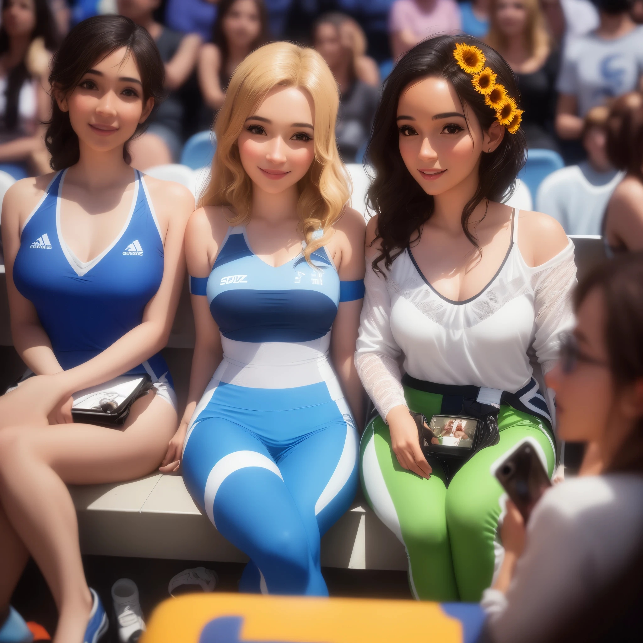 there are two people sitting together at a sporting event, profile picture, by Amelia Peláez, audience selfie, by Andrée Ruellan, 🌻🎹🎼, malika favre, profile image, in sao paulo, profile pic, photo portrait, gorgeous lady, smooth in _ the background, avatar image, behind the scenes, instagram picture