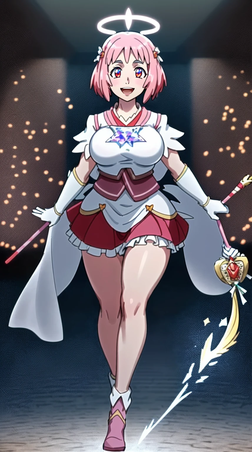 masterpiece, best quality, indoors, mamikafairy, 1girl, solo, looking at viewer,, hand arms full body,boots, standing,cute,breast, curvy, female,fantasy goddess,there is a cartoon picture of a woman with a very huge breast, glowing divine being, glowing holy aura, inspired by Luma Rouge, the non-binary deity of spring, ethereal rainbow nimbus, the aura goddess of fire, inspired by Mariel, glowing aura around her, astral aura, as the goddess of the sun, “uwu the prismatic person, big breast, serious, beautiful eyes, , full body, walking, long robe, long dress, ,priestess ,holy, smile, god rays, ray tracing, sparkle, cinematic lighting, UHD, retina, masterpiece, ccurate, anatomically correct, textured skin, super detail, high details, high quality, award winning, best quality, highres, 1080P, HD, 4K, thunder aura, light aura,full, snak staff,closed mouth, huge breast, curvy, bimbo,standing, happy, smiling,smile, open mouth ,holy, , god rays, ray tracing, sparkle, cinematic lighting, UHD, retina, masterpiece, ccurate, anatomically correct, textured skin, super detail, high details, high quality, award winning, best quality, highres, 1080P, HD, 4K, thunder aura, light aura,full, staff holding, determined, long sleevess, long skirt, long skirt,(highest quality,4k,8k,highres,masterpiece:1.2),ultra-detailed,(r1.37),holy magical girl,holy aura,halo,sacred light,shimmering radiance,mystical energy,heavenly glow,supernatural beauty,golden and silver tones,ethereal atmosphere,divine power,miraculous transformation,s,female protagonist,enchanted wand,magical sparkles,majestic crown,sparkling eyes and lips,sacred symbols,spiritual energy,celestial energy,serene expression,glowing path,holy garden of flowers,luminous patterns,peaceful surroundings,dreamy ambiance,healing light,the power of love,celestial music,surreal scenery,magical crystals,transcendent colors,dancing lights,heavenly beings,imaginative composition,legendary adventures,supernatural companions,motionless