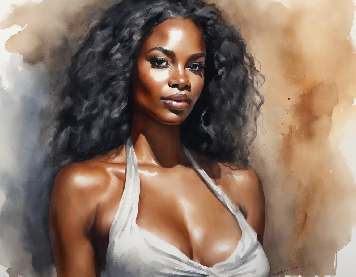 Black beautiful girl, NAKED, perfect body proportions, best quality, masterpiece, ultra high resolution, (photorealistic:1.4), raw photo, shiny skin, BRIGHT BODY, dramatic lighting, full body, big breasts, exposed breasts