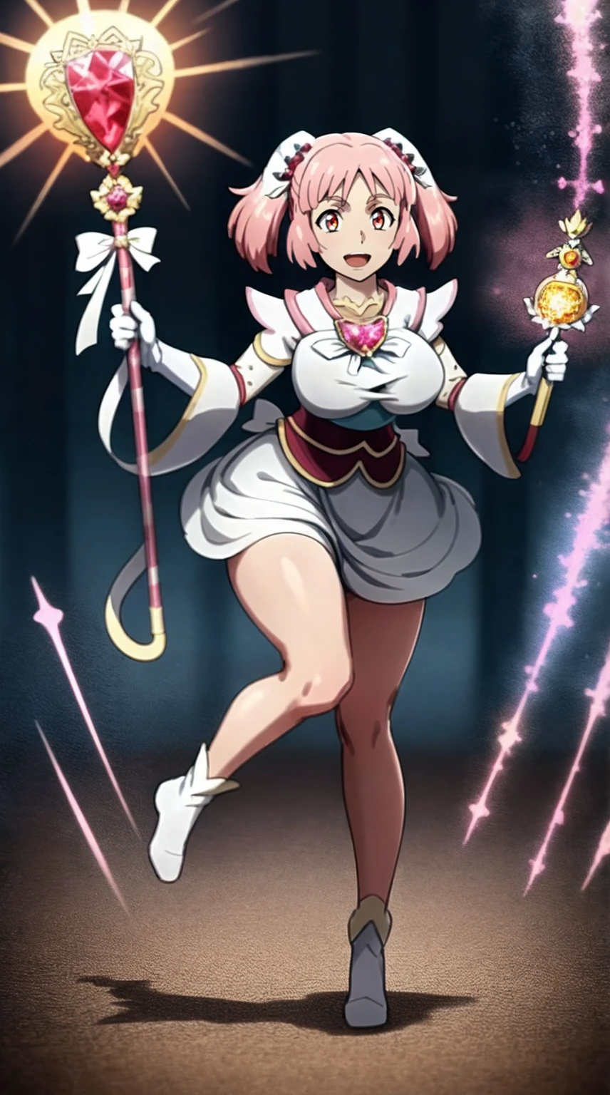 masterpiece, best quality, indoors, mamikafairy, 1girl, solo, looking at viewer,, hand arms full body,boots, standing,cute,breast, curvy, female,fantasy goddess,there is a cartoon picture of a woman with a very huge breast, glowing divine being, glowing holy aura, inspired by Luma Rouge, the non-binary deity of spring, ethereal rainbow nimbus, the aura goddess of fire, inspired by Mariel, glowing aura around her, astral aura, as the goddess of the sun, “uwu the prismatic person, big breast, serious, beautiful eyes, , full body, walking, long robe, long dress, ,priestess ,holy, smile, god rays, ray tracing, sparkle, cinematic lighting, UHD, retina, masterpiece, ccurate, anatomically correct, textured skin, super detail, high details, high quality, award winning, best quality, highres, 1080P, HD, 4K, thunder aura, light aura,full, snak staff,closed mouth, huge breast, curvy, bimbo,standing, happy, smiling,smile, open mouth ,holy, , god rays, ray tracing, sparkle, cinematic lighting, UHD, retina, masterpiece, ccurate, anatomically correct, textured skin, super detail, high details, high quality, award winning, best quality, highres, 1080P, HD, 4K, thunder aura, light aura,full, staff holding, determined, long sleevess, long skirt, long skirt,(highest quality,4k,8k,highres,masterpiece:1.2),ultra-detailed,(r1.37),holy magical girl,holy aura,halo,sacred light,shimmering radiance,mystical energy,heavenly glow,supernatural beauty,golden and silver tones,ethereal atmosphere,divine power,miraculous transformation,s,female protagonist,enchanted wand,magical sparkles,majestic crown,sparkling eyes and lips,sacred symbols,spiritual energy,celestial energy,serene expression,glowing path,holy garden of flowers,luminous patterns,peaceful surroundings,dreamy ambiance,healing light,the power of love,celestial music,surreal scenery,magical crystals,transcendent colors,dancing lights,heavenly beings,imaginative composition,legendary adventures,supernatural companions,motionless