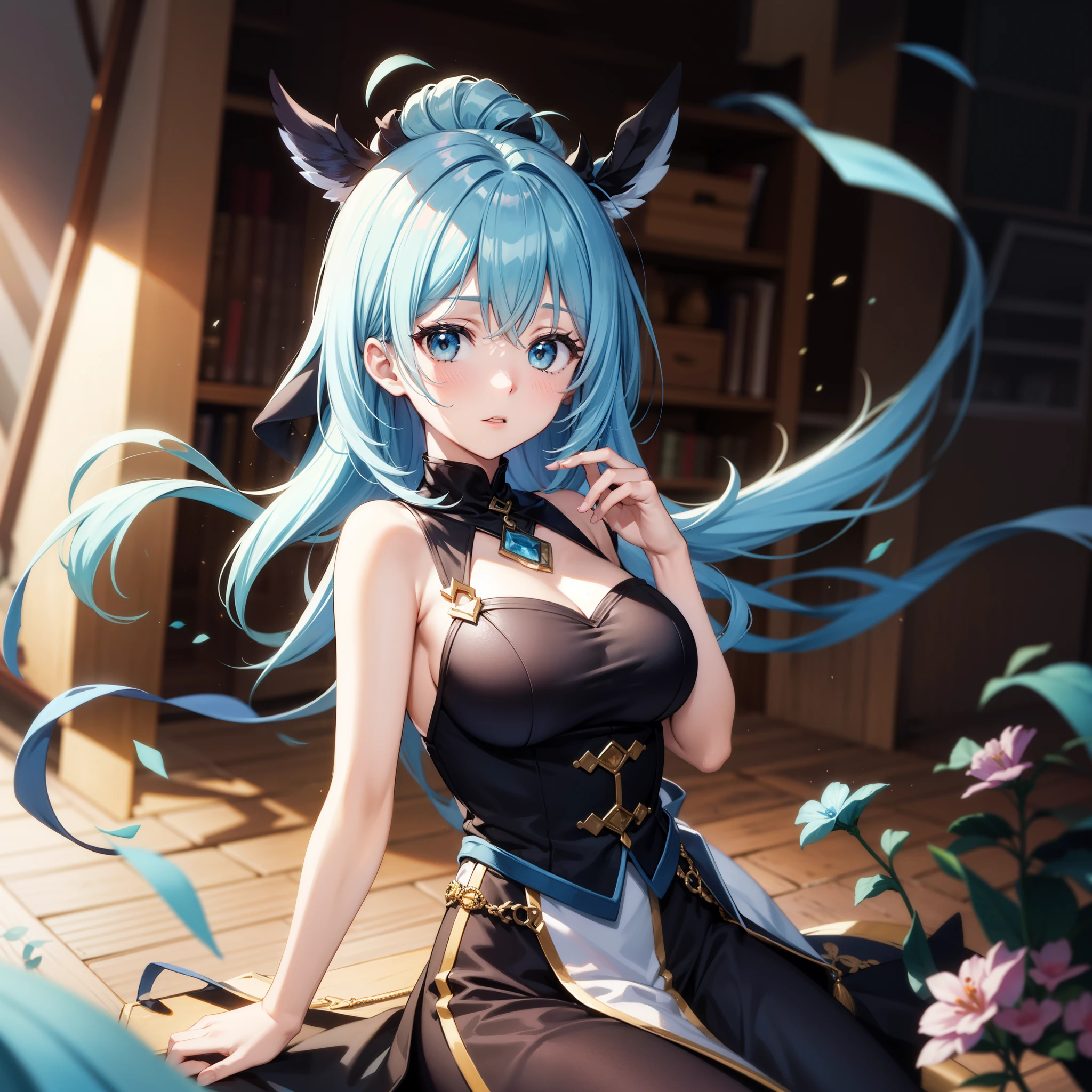 Change hair color to light blue、Redrawing