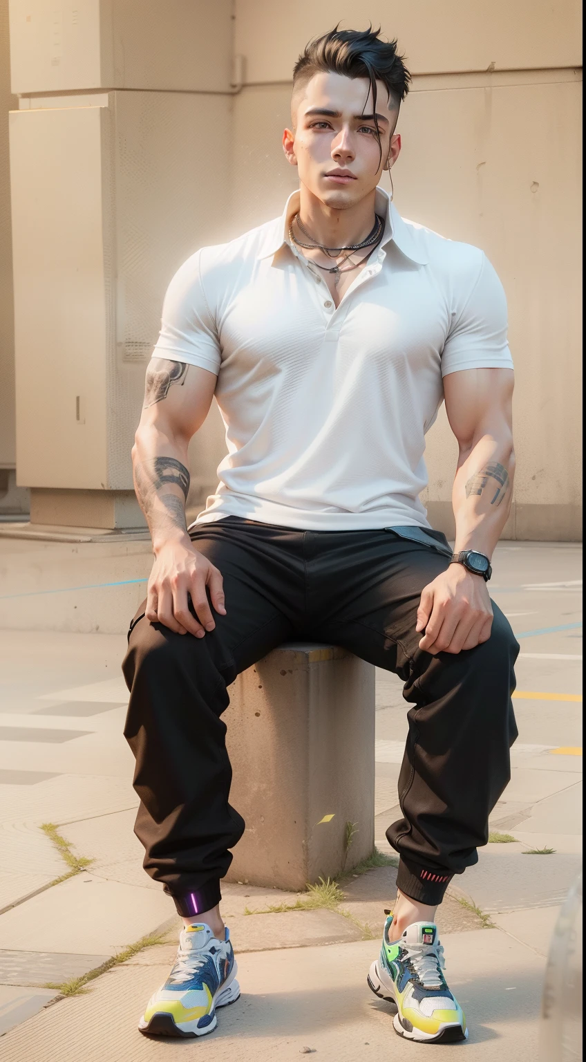 cyberpunk,smartboy,lighting realistic background,white,shoes