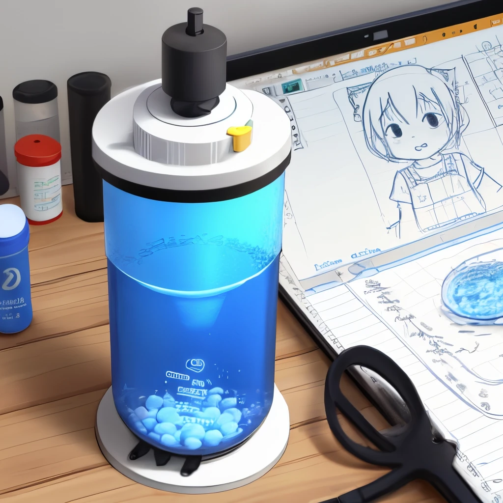 Sketch a 2d water filter design