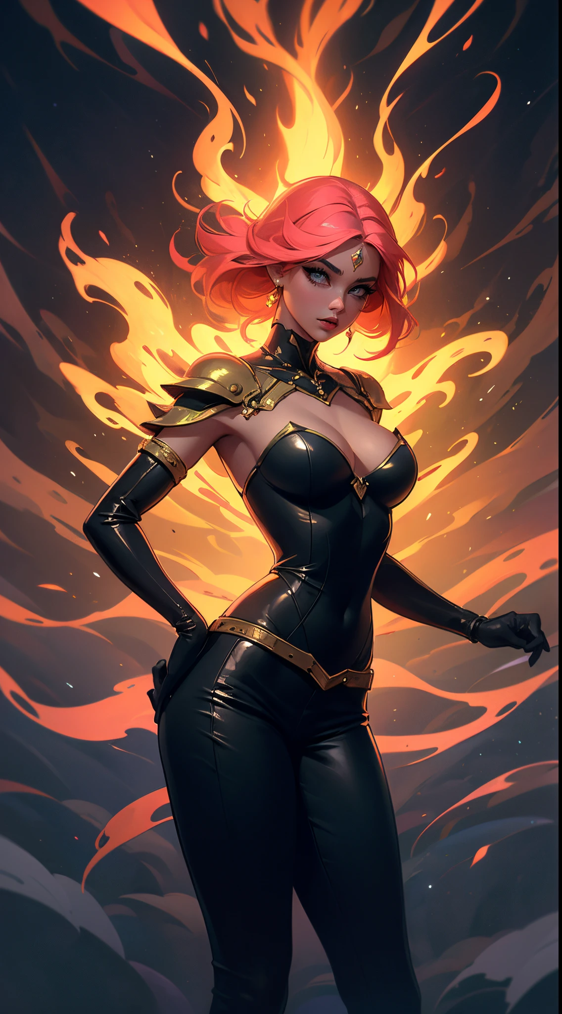 A girl with robotic fully mechanical body, all body mechanical parts, platinum white buzz cut right part hair, ((very small red meshed dyed hair)), Russian face, very muscular, soulless face, powerful, Russian girl face, (small black Cape), robotic and extremely muscular body shape, sassy poses, rebellion, ((very detailed)), ((very realistic)), body part in the most muscular shape, body part in the most possible mechanical.
