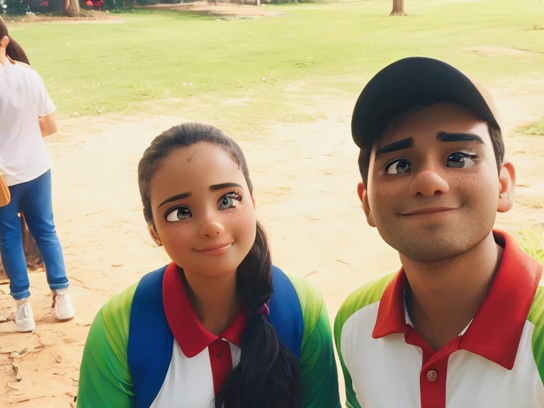 Realistic 3D cute love beautiful couple