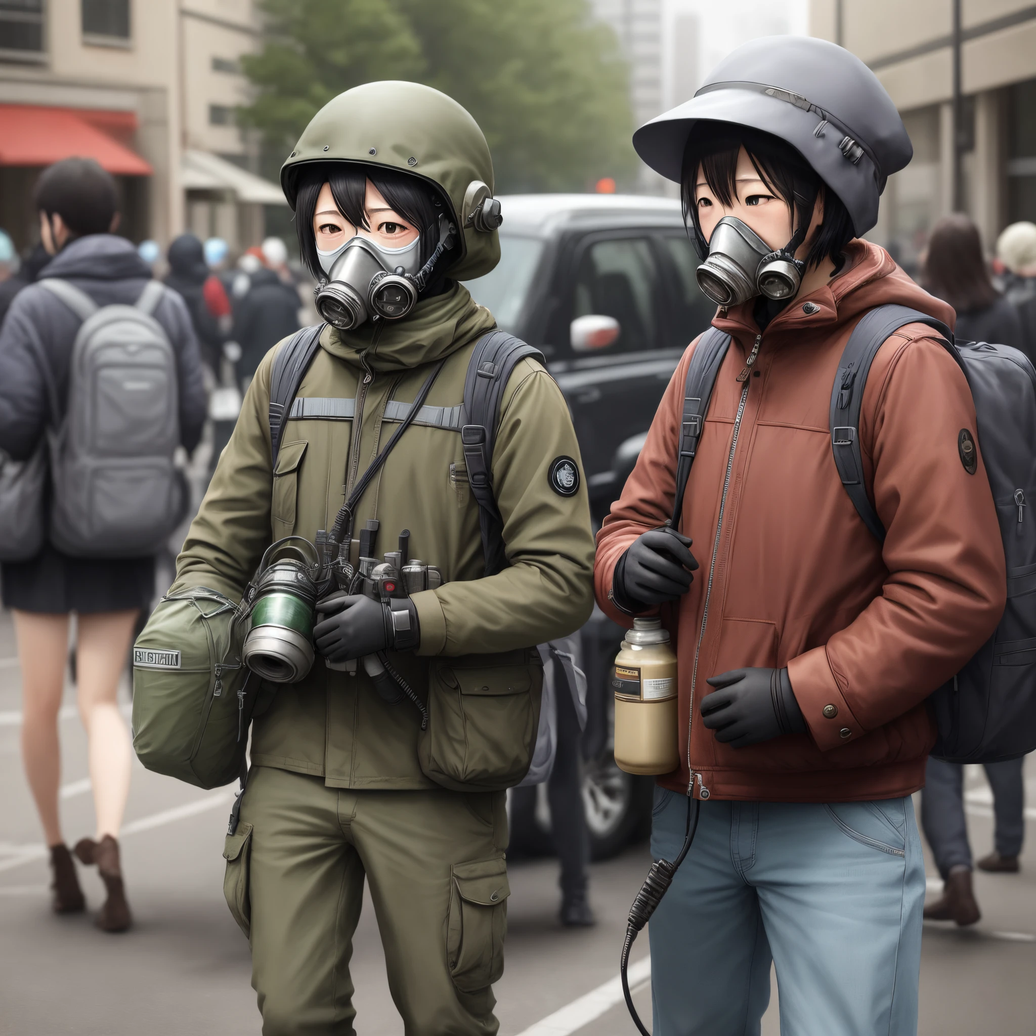 (4k ,ultra detailed:1.2),(anime:1),illustration,(photorealistic:1),
(solo:1.2),(standing),(full_body:1.2),
(simple background,:1.4),
(outdoor,landscape,battlefield,open field,daylight:1.2),mushroom cloud,
(gasmask,holster,distressed trench coat,cargo pants:1.2),
(supermodel:1.4),(wide_hips:1),
(black hair),
ww1ger,