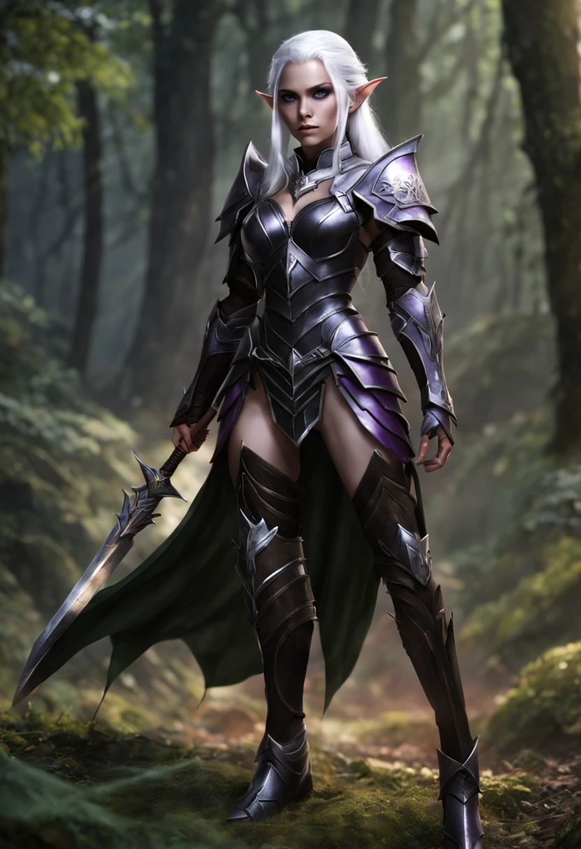 1girl, (solo), angelisereiter, armor, pauldrons, gloves, gauntlets, sword, embarrassed, humiliation, blushing, small lips, full body, small size, standing, (wetting herself:1.5), forest, (days), (very sexy body, detailed face, masterpiece, highly detailed, 8k, best quality, vibrant colors, digital art, concept art)