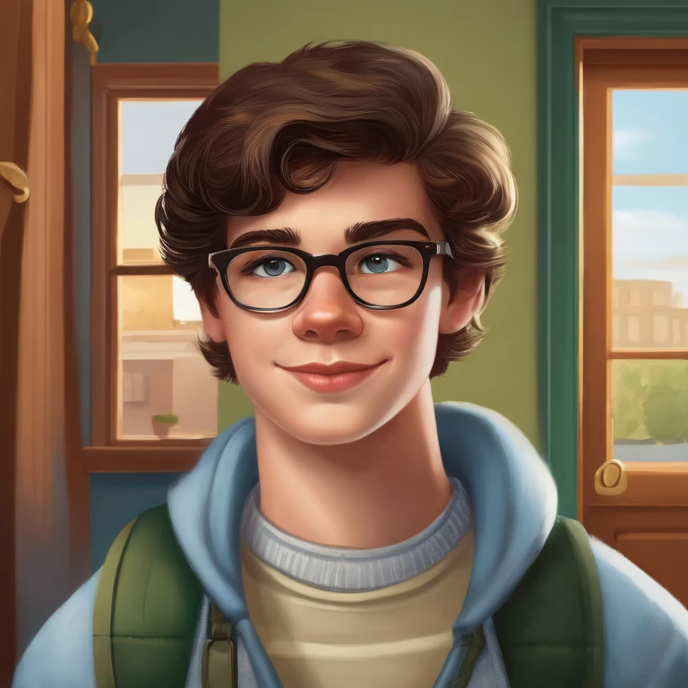 Ethan, a 16-year-old high school sophomore, has always been the quintessential nerd: introverted, academically gifted, and more comfortable with books than with social interaction. With his thick-rimmed glasses, unruly brown hair, and slight, unassuming frame, Ethan often fades into the background, overlooked by his peers.,original,Ethan, a 16-year-old high school sophomore, has always been the quintessential nerd: introverted, academically gifted, and more comfortable with books than with social interaction. With his thick-rimmed glasses, unruly brown hair, and slight, unassuming frame, Ethan often fades into the background, overlooked by his peers.,face,photo