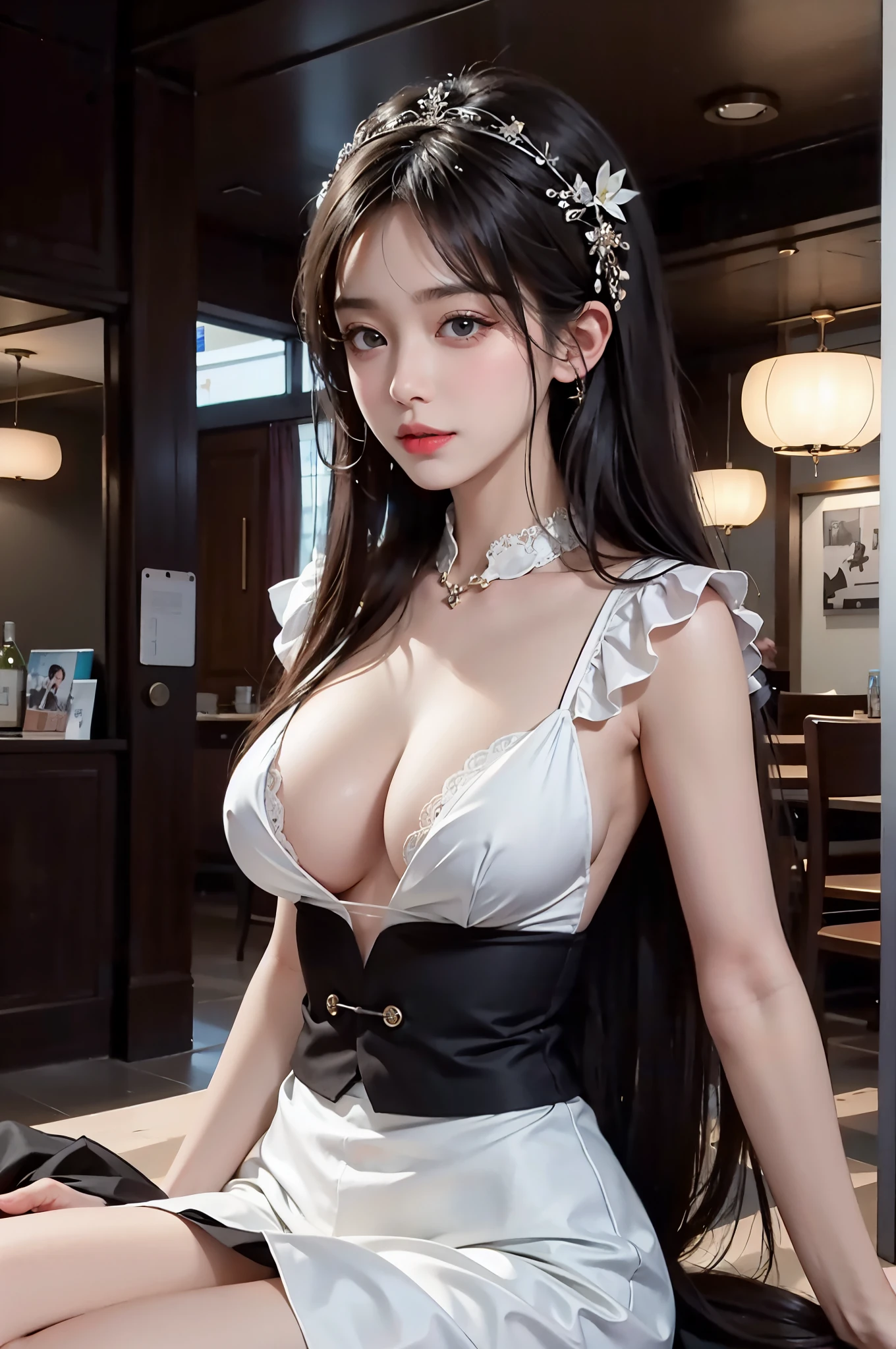 (RAW Photos:1.2),hightquality,Beautiful meticulous girl,Highly detailed eyes and face,beatiful detailed eyes,Beautiful long black hair, hugefilesize,hight resolution,8k wallpaper,Up to detail,Highly detailed stock code uniform 8k wallpaper,电影灯光, girl,sexy pose,large boob,(photorealisim:1.4),super detailing,