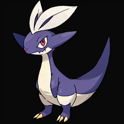 pkmn, big eyes, eyes wide open, tail, big ears, tall, cute, scary, small, on two legs, on four legs, fluffy, small nose, cartoon,