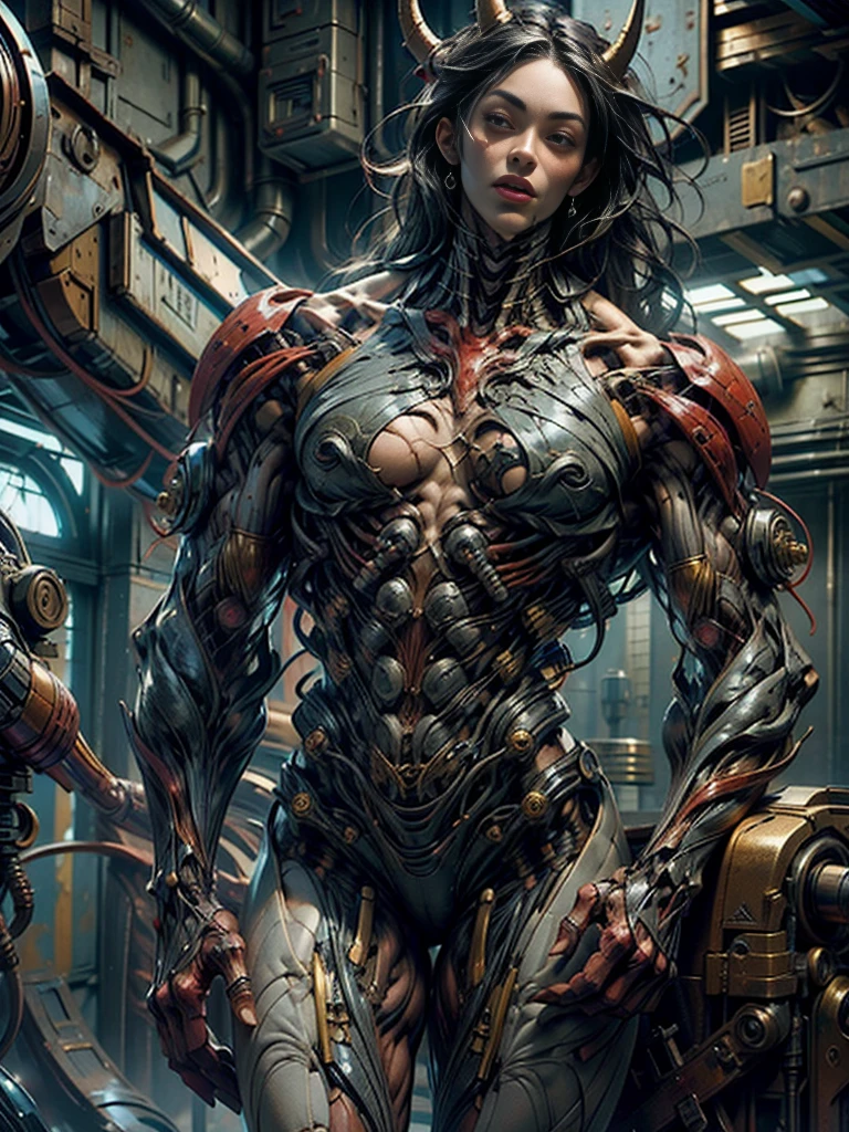 (1 skinless girl), (carnage skinless physique:1.5), (megan fox:1.5), (1 super muscular undead skinless succubus with gigantic horns:1.5), (covered in red necrotic rotting skinless muscle:1.5), (exposed muscular anatomy:1.5), (perfect fingers:1.25),(8k, RAW photo, photorealistic:1.25), dark horrific scary atmosphere, hellish landscape, Hellraiser like atmosphere,, by bernie wrightson and christos achilleos and thomas cook; 64k