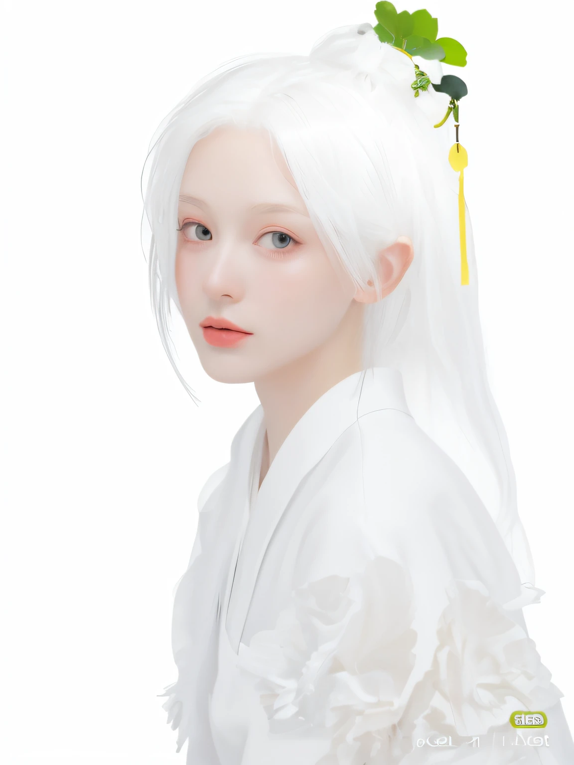 White background