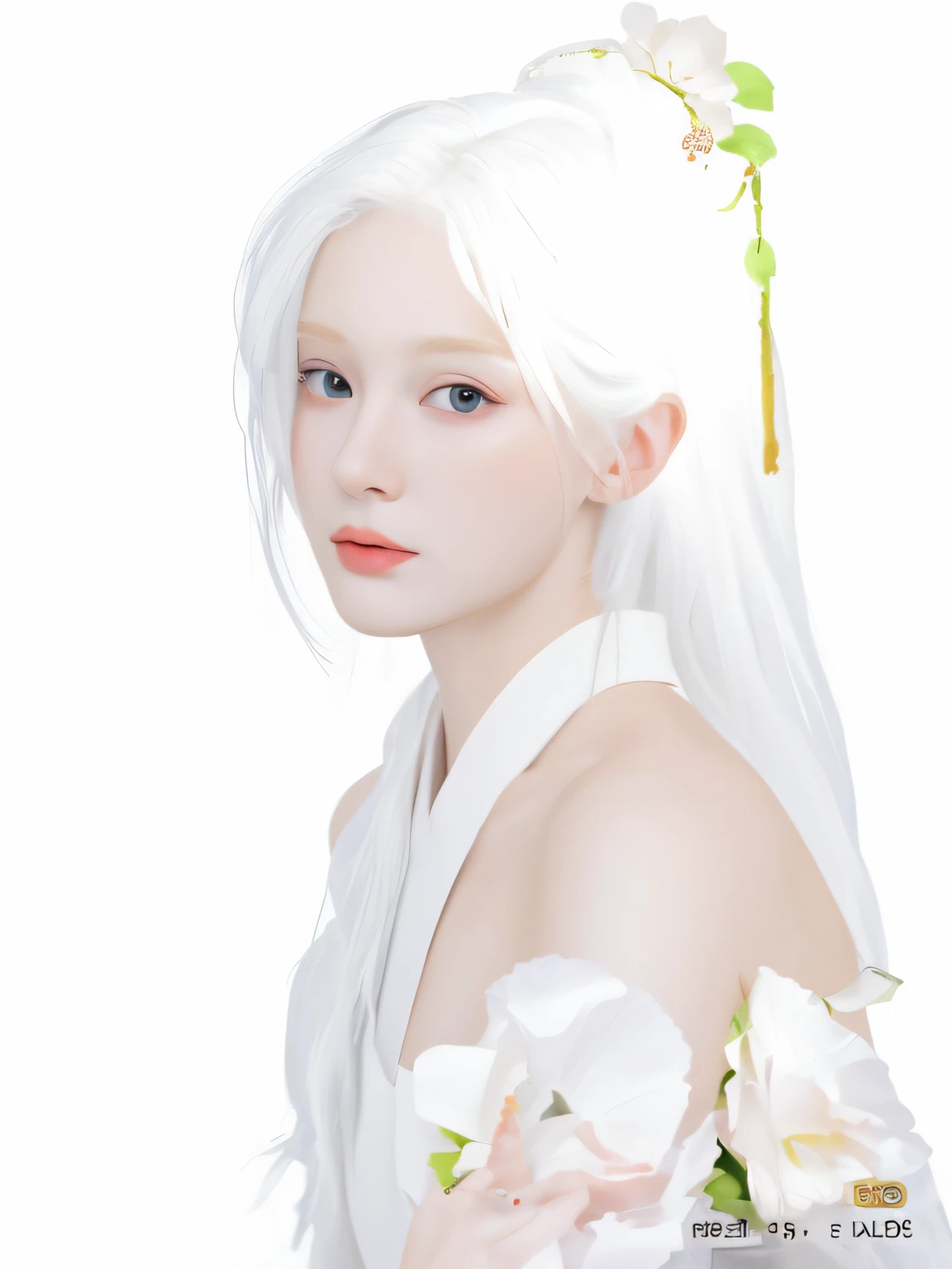 White background