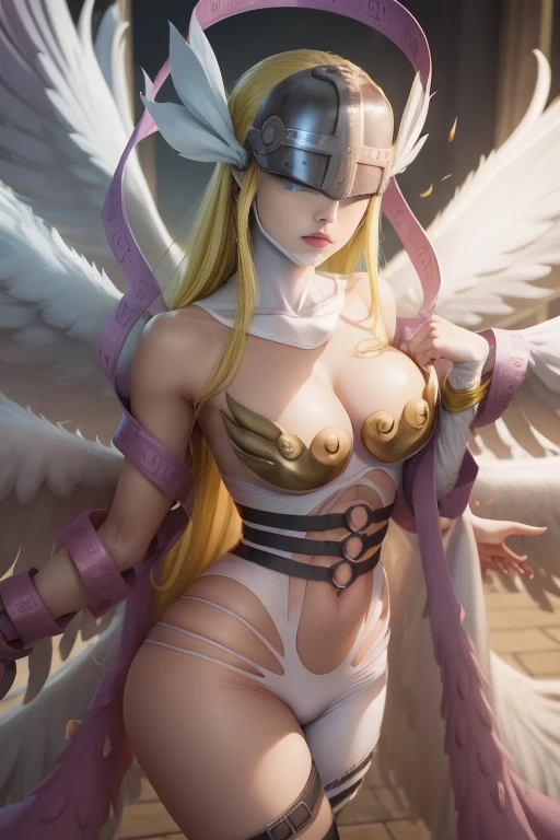 Angewomon, corpo inteiro, pose de modelo, Angewomon, blonde hair, (olhos cobertos:1.7), cabelos longos, seio grande, usando capacete,
QUEBRAR asas de anjo, bareshoulders, luvas de cotovelo, asas emplumadas, Luvas, head wings, capacete, umbigo, pink bow, fita, single elbow glove, single glove, thigh strap, Asas,
quebrar olhando para o espectador,
quebrar ao ar livre, cidade,
quebrar (master part:1.2), best quality, high resolution, Unity 8k papel de parede, (illustration:0.8), (belos olhos detalhados:1.6), Rosto extremamente detalhado, perfect lighting, CG extremamente detalhado, (perfect hands, anatomia perfeita),