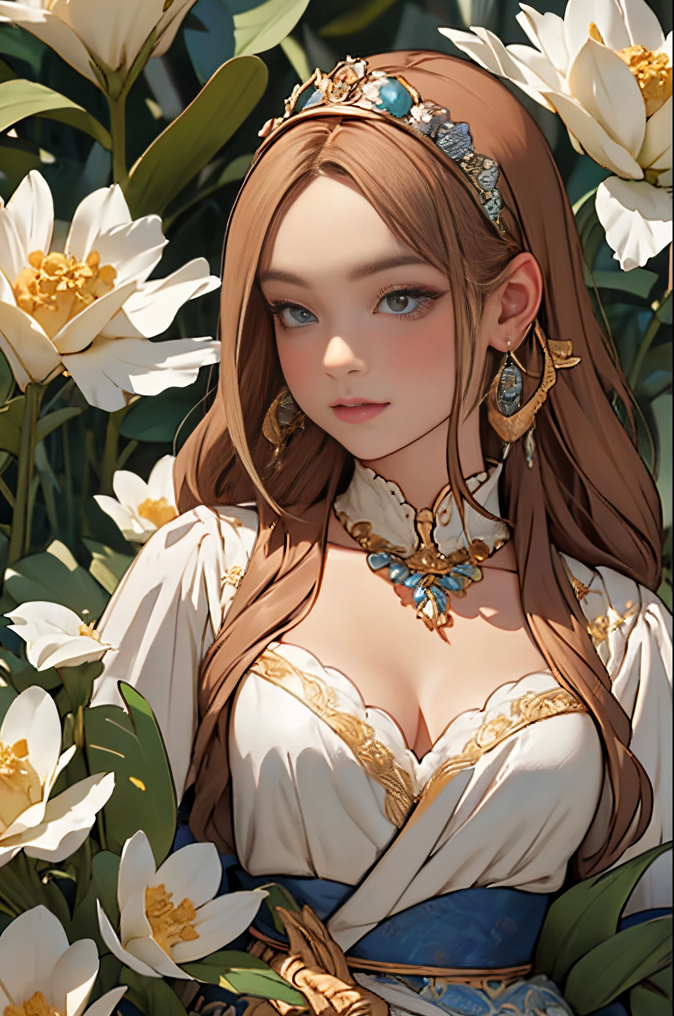 (((masterpiece))), (((Highest quality))), ((Super detailed)), ((Ultra-fine illustrations)), ((Ultra-fine painting)), (16K Highest qualityの壁紙:1.4), (Upper Body:1.4), (Very detailed and delicate illustration style:1.8), Detailed skin texture, Detailed cloth texture, Detailed rose flower texture, Lilia、wn hair:1.2), (Very detailed, Beautiful and clear eyes:1.2), original, RAW Photos, Professional, Intricate details, Super Detail, (Perfect Anatomy:1.4), (Very detailed hands:1.2), (Very detailed fingers:1.2), (Very detailed fingertips:1.2), (27 years old), (alone:1.6), ((Very beautiful and attractive fox female fashion model:1.4))
brake
(Beautiful and adorable fox ears:1.6), (Very detailed and delicate fox ears:1.4), (Beautiful and well-shaped big breasts:1.2), (Beautiful and shapely butt), (Beautiful shiny golden brown hair:1.6), (Very detailed and delicate golden brown hair:1.4), (Clear blue eyes that shine beautifully in every detail:1.6), (Very detailed and delicate blue eyes:1.2), (Very detailed face:1.4), (smile:1.4), (View your viewers:1.4), (Are standing:1.4), (celebration:1.4)
brake
((celebrationの席で着用するのにぴったりな、A beautiful and gorgeous princess dress with a plank neckline and attention to detail.。:1.4))
brake
((Holding a large, intricate and delicate bouquet in both hands ((White and pink roses)):1.4))
brake
(After noon:1.4), (celebration:1.4), ((Very detailed and delicate white rose flower and pink rose flower garden background:1.4)), (Very detailed and delicate royal palace courtyard background in just after noon:1.4) brake 