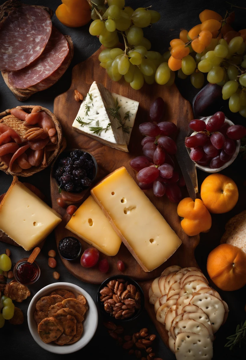 A photo of a beautifully arranged cheese and charcuterie board,original,Man