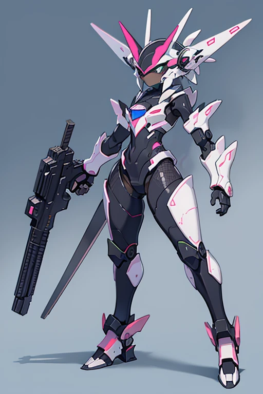robot dragon full body, pink and silver, sci-fi style, industrial look