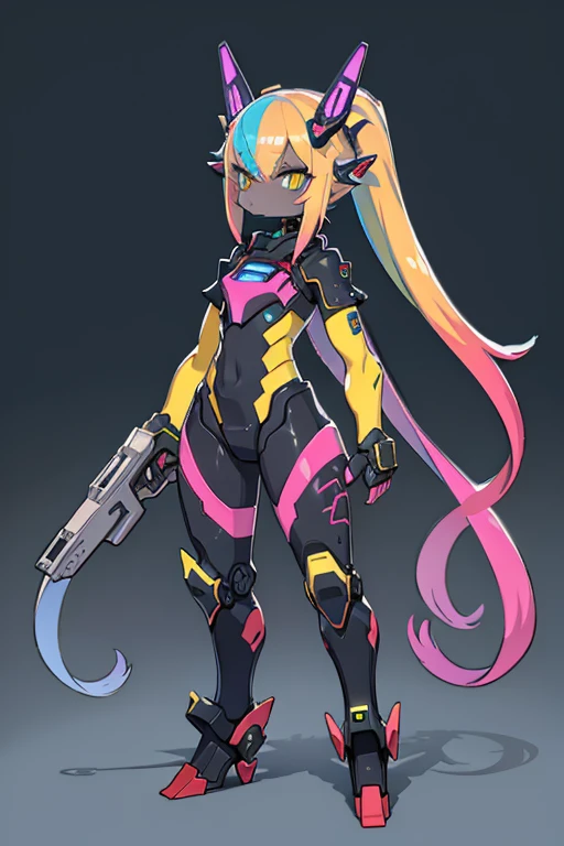 robot dragon full body, rainbow color, sci-fi style, industrial look