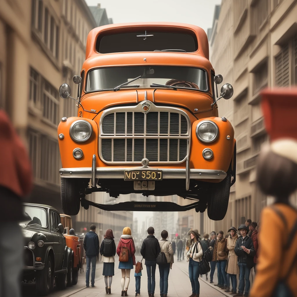 Nostalgic Vintage with old car and people