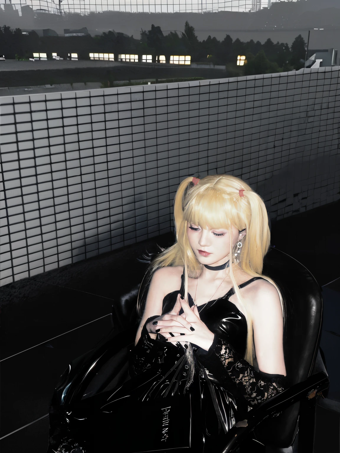 change background,dark landscape color,Edges blend naturally,color uniformity,The relationship between light and darkness,Do not add hair extensions to the top of your head,Don't be too conspicuous,foil character