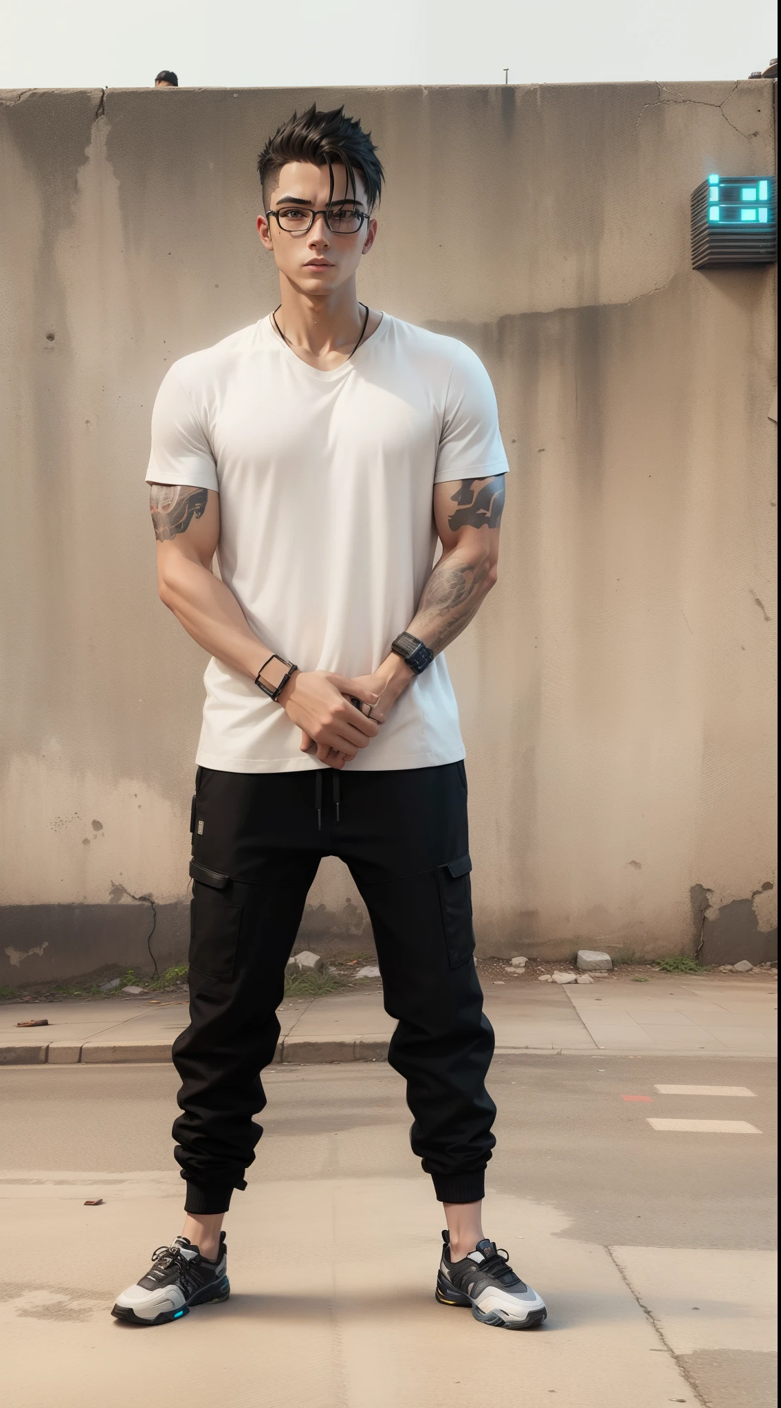 cyberpunk,smartboy,lighting realistic background,8k,v4,black shoes