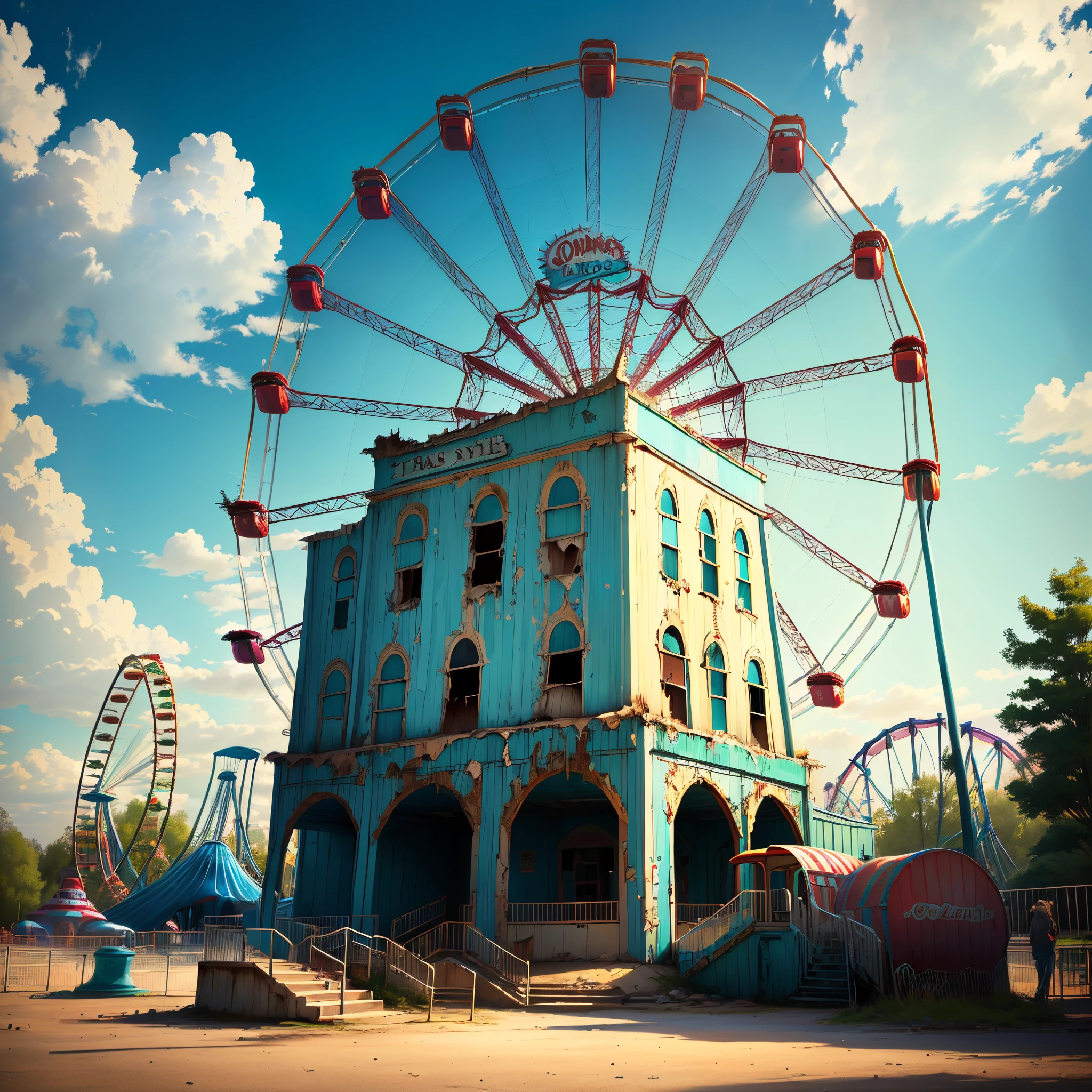 Ruined amusement park