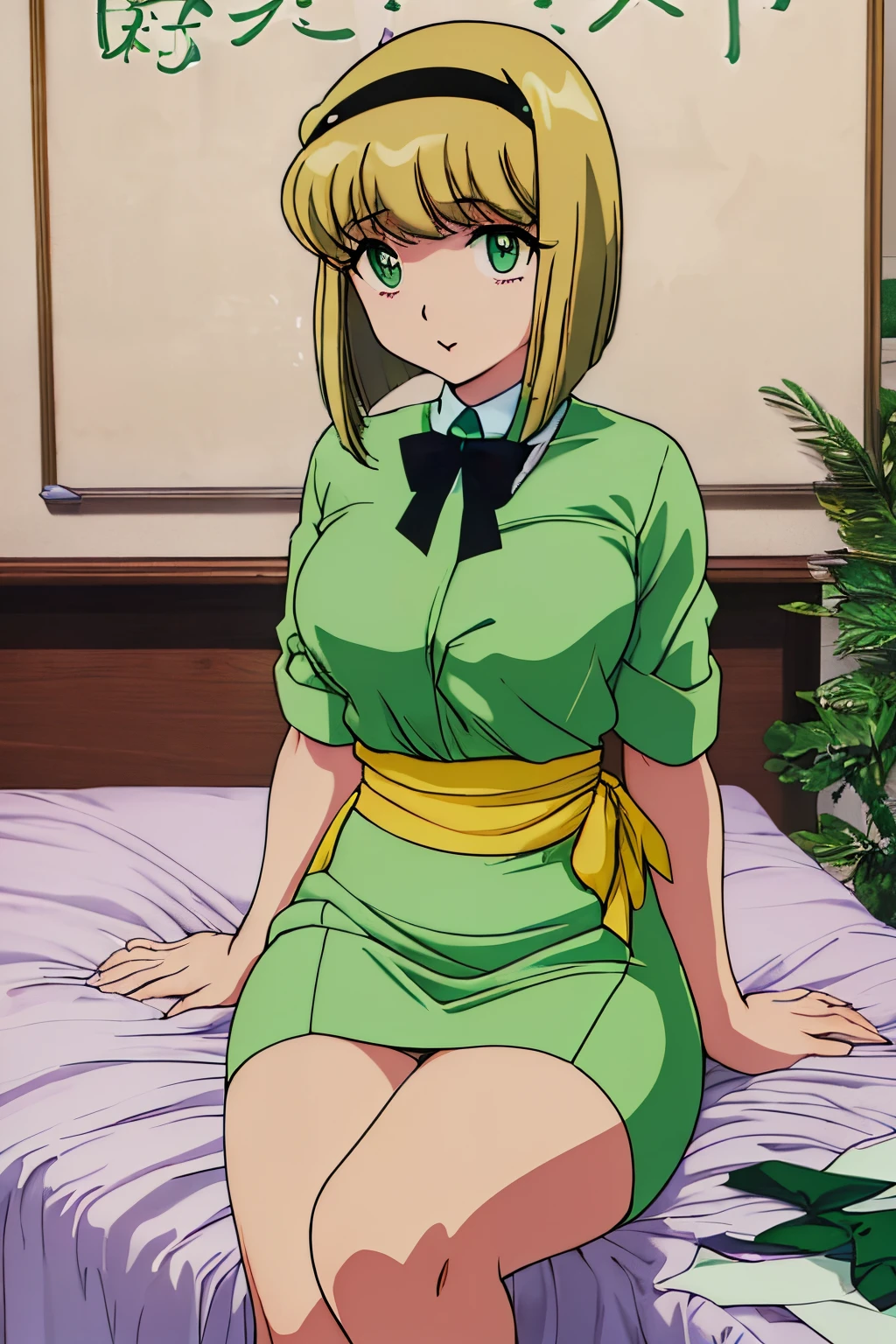 masterpiece, best quality, 1girl, solo, (Hosokawa Miki:1.4), (Green eyes:1.4),bangs, medium breasts, strong yellow hair,short hair\n, ((Masterpiece, best quality,edgQuality)),
edgWrap, woman wrapped in ribbon,bow knot, a woman posing for a picture ,wearing edgWrap