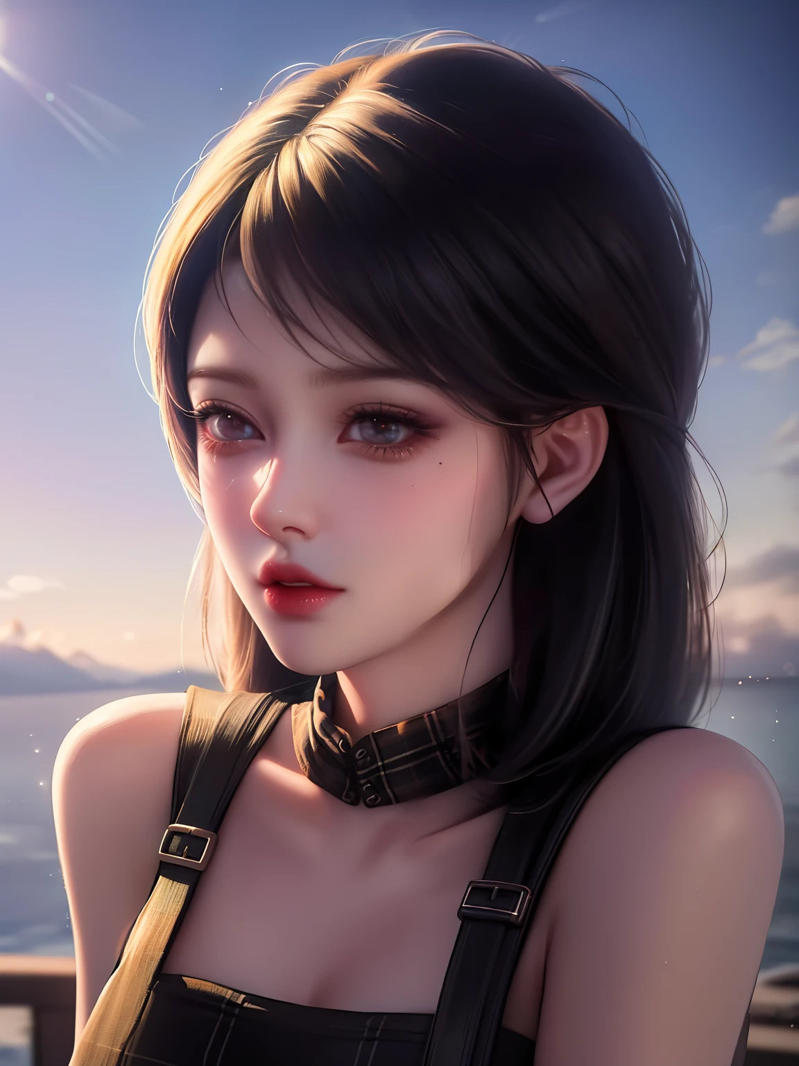 realistic, realism, photorealism, photo-realistic, high contrast, (photorealistic:1.4), (perfect female figure), 8k high definition detailed realistic,NSFW, (best quality, masterpiece:1.2), photon mapping, radiosity, physically-based rendering, best quality, highly detailed, 1girl,fserah, black legwear, plaid shirt, skirt, thighhighs, full body