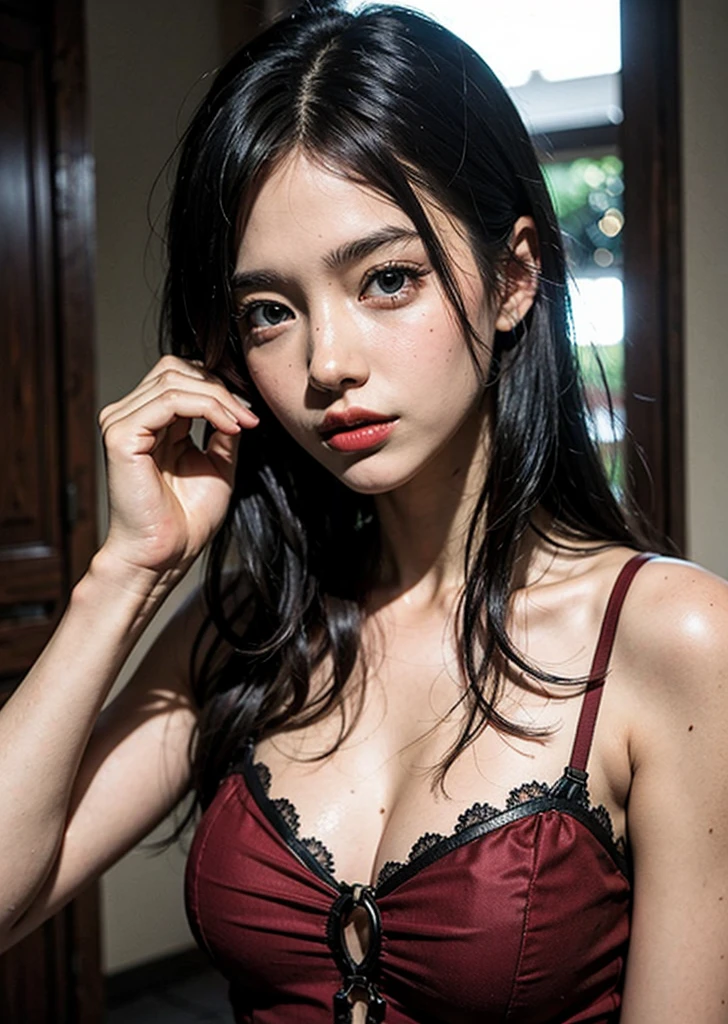 araffe asian woman in red bikini posing for a picture, 奈良美智, Red Bra, Young skinny gravure idol, Young Pretty Gravure Idol, Sexy :8, Realistic Young Gravure Idol, sophisticated gravure idol, Young Sensual Gravure Idol, sakimichan, young gravure idol, japanese model