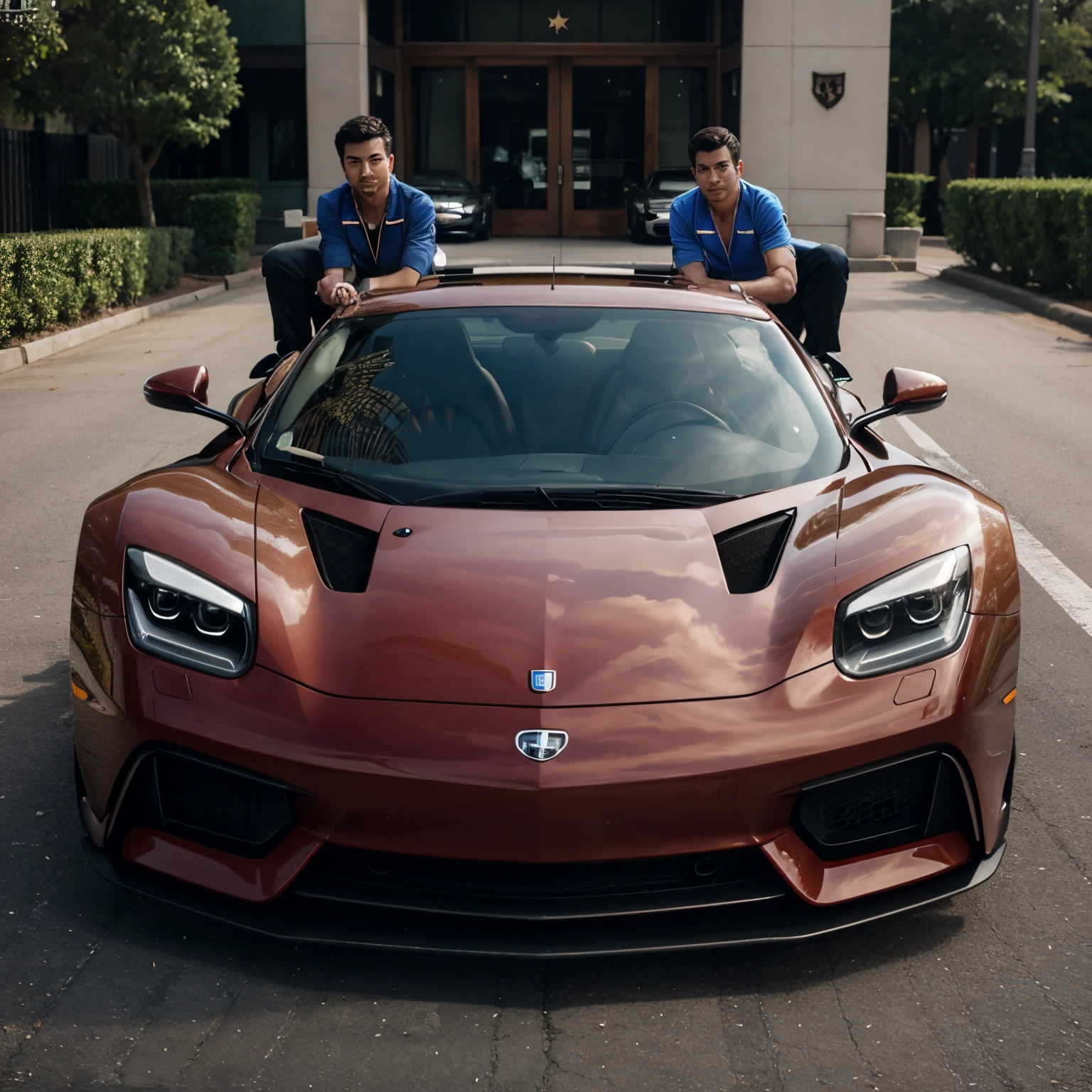 Boy drive super car
