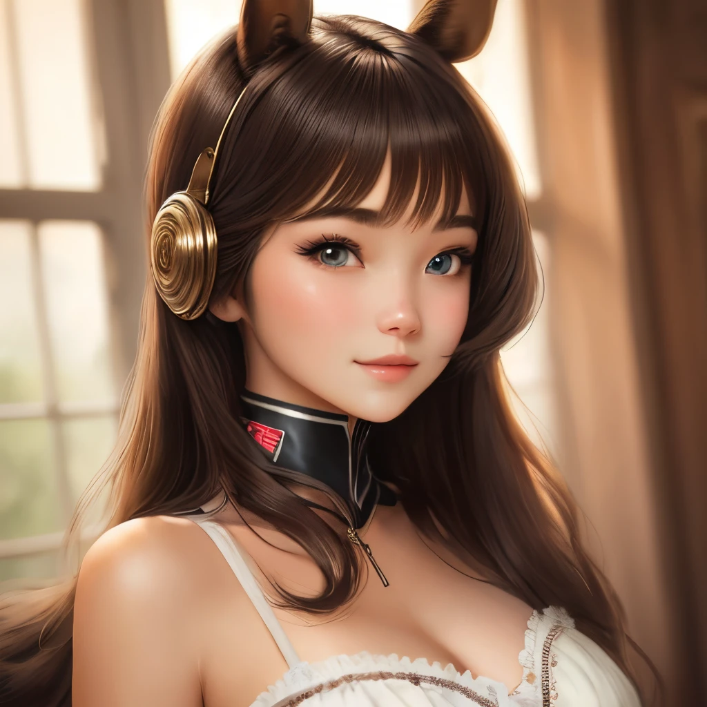 Beautiful girl with horse ears