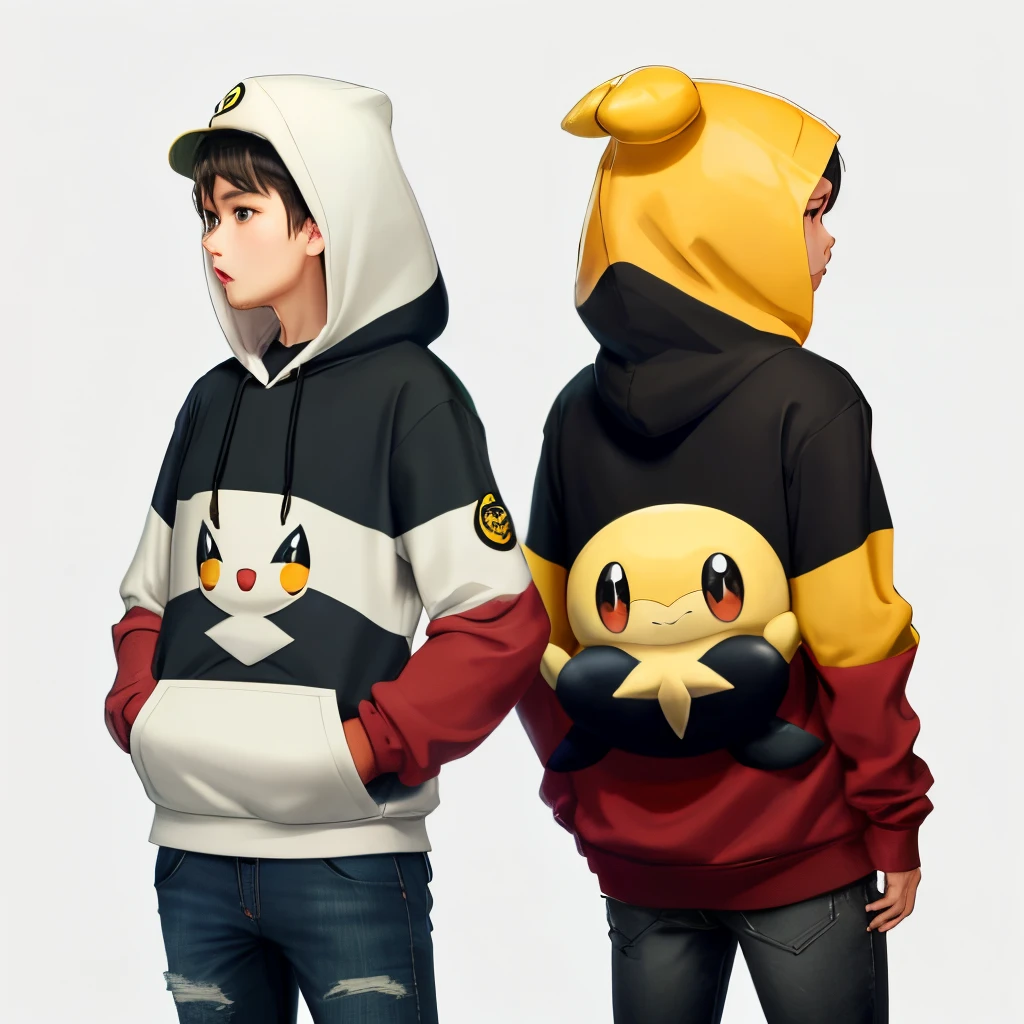 A hoodie design themed around Pokemon Jirachi