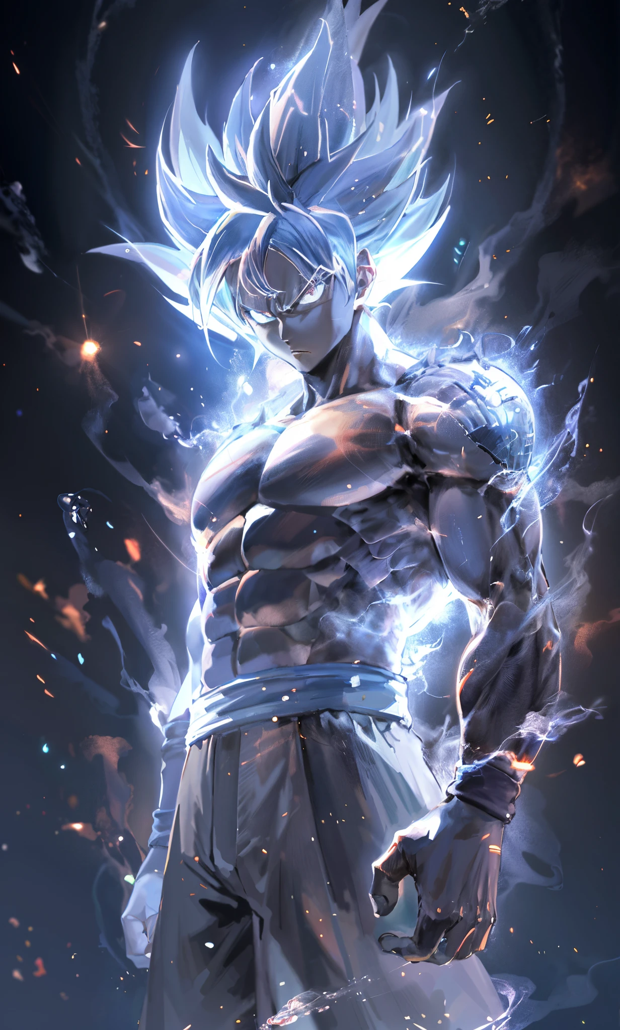 a close up of a person with a very large body and a very big body, ultra instinct, an epic anime of a energy man, 4 k manga wallpaper, super saiyan blue, anime wallaper, 4k anime wallpaper, anime wallpaper 4k, anime wallpaper 4 k, character dragonball, highly detailed portrait of goku, human goku, super saiyan goku