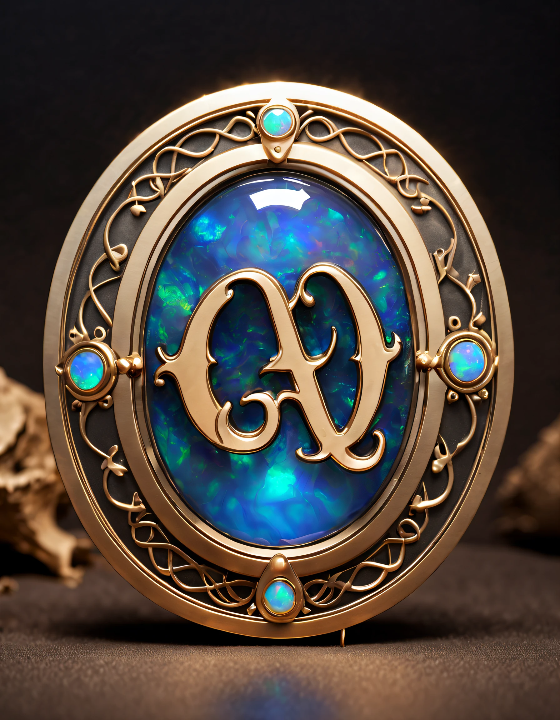 in style of Daniel Arsham,(Letter logo design c and y), (a double opal stone : 1.3)wide wide shot, Beautifully meticulous,Logo design