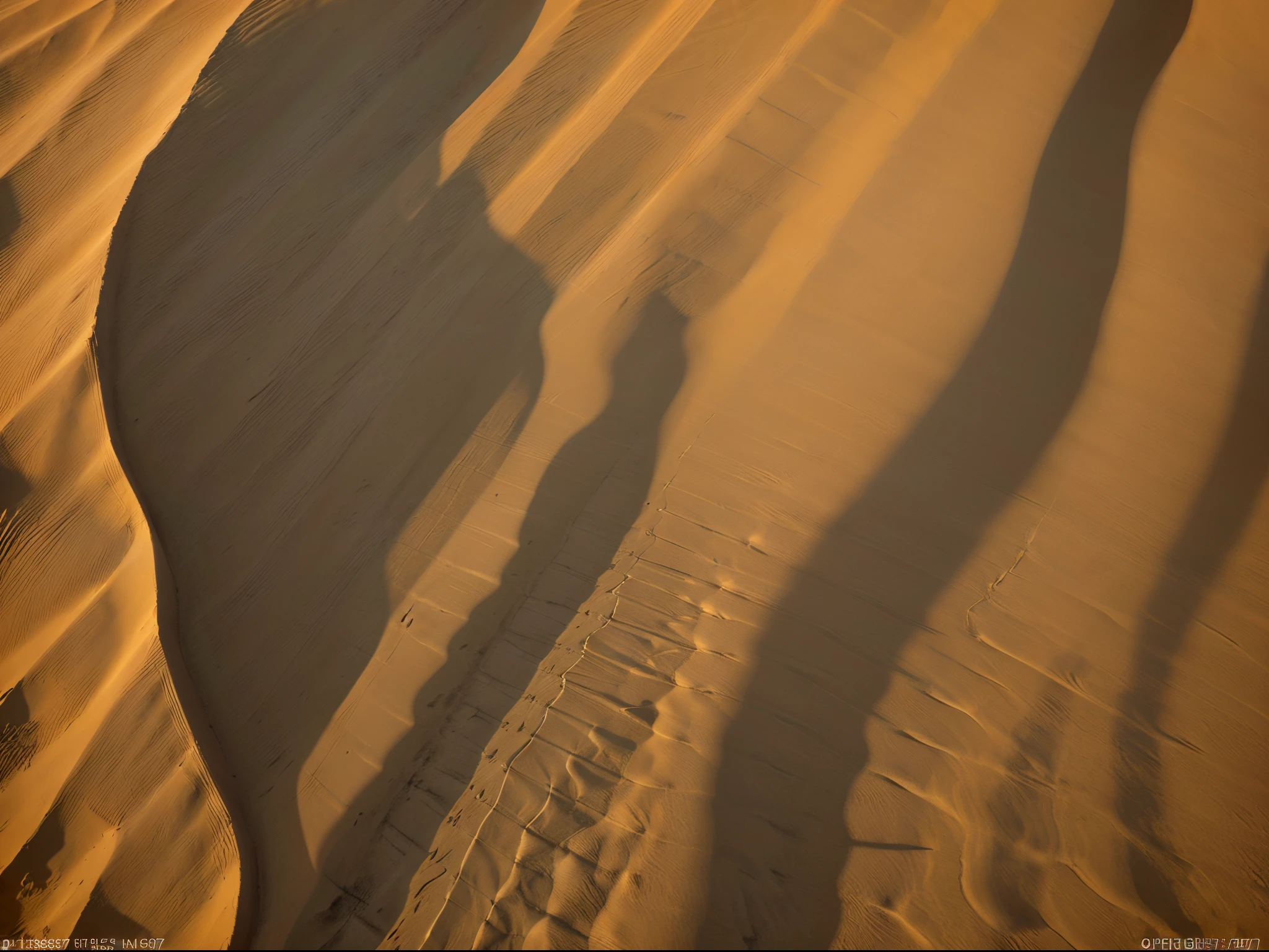 Sand dunes, sculpted by wind and time, block the sun's rays, casting shadows across the desert landscape in the late afternoon. This stunning photograph captures the undulating waves of golden sand, their crests and troughs perfectly defined. The sharp contrast between light and shadow adds depth and dimension to the image, enticing viewers to explore the intricate patterns formed by nature's hand. The photographer skillfully captures the ephemeral beauty of this desert scene, transporting us to a serene oasis where time appears to stand still.