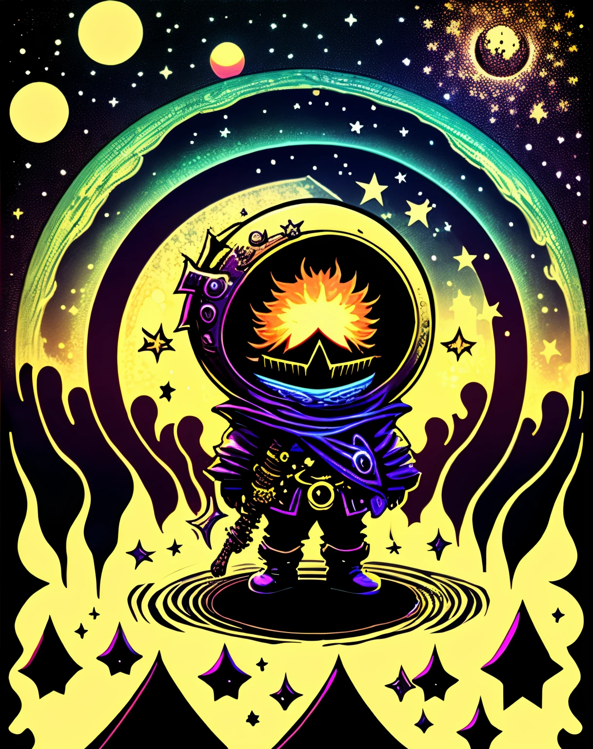 terraria lunatic cultist surrounded by planets and stars
