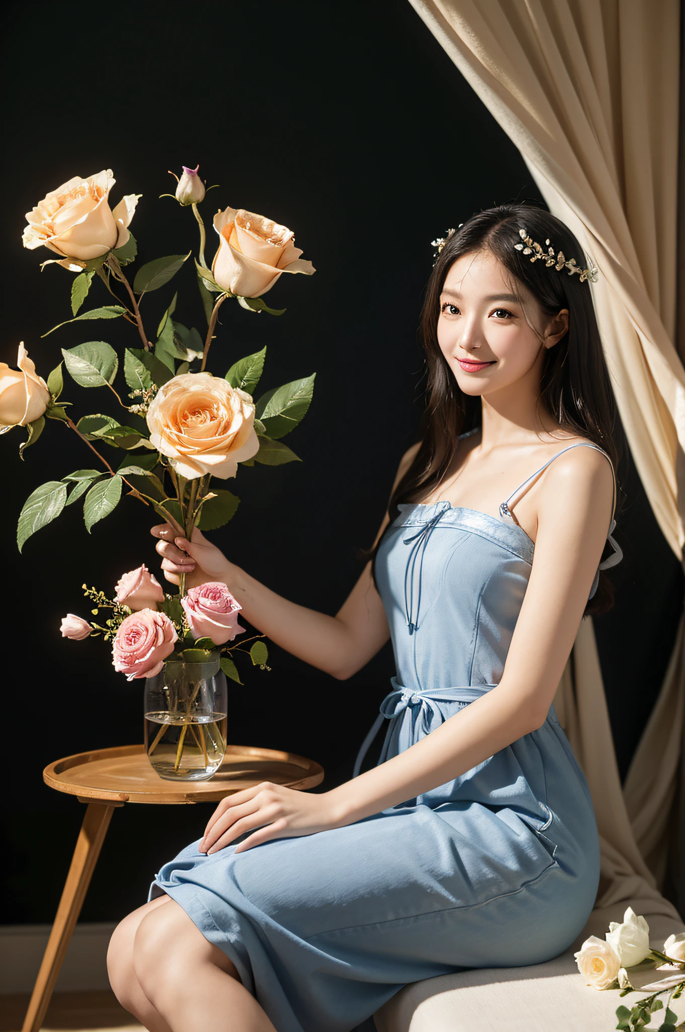 quantum mechanics、Math、Astronomical utensils、astronault、Roses in a vase、fruits、cute little。A smile、Ancient Greek costumes、Paintings by Sandro Botticelli。Waiting for the costume to start with stretched shoulders