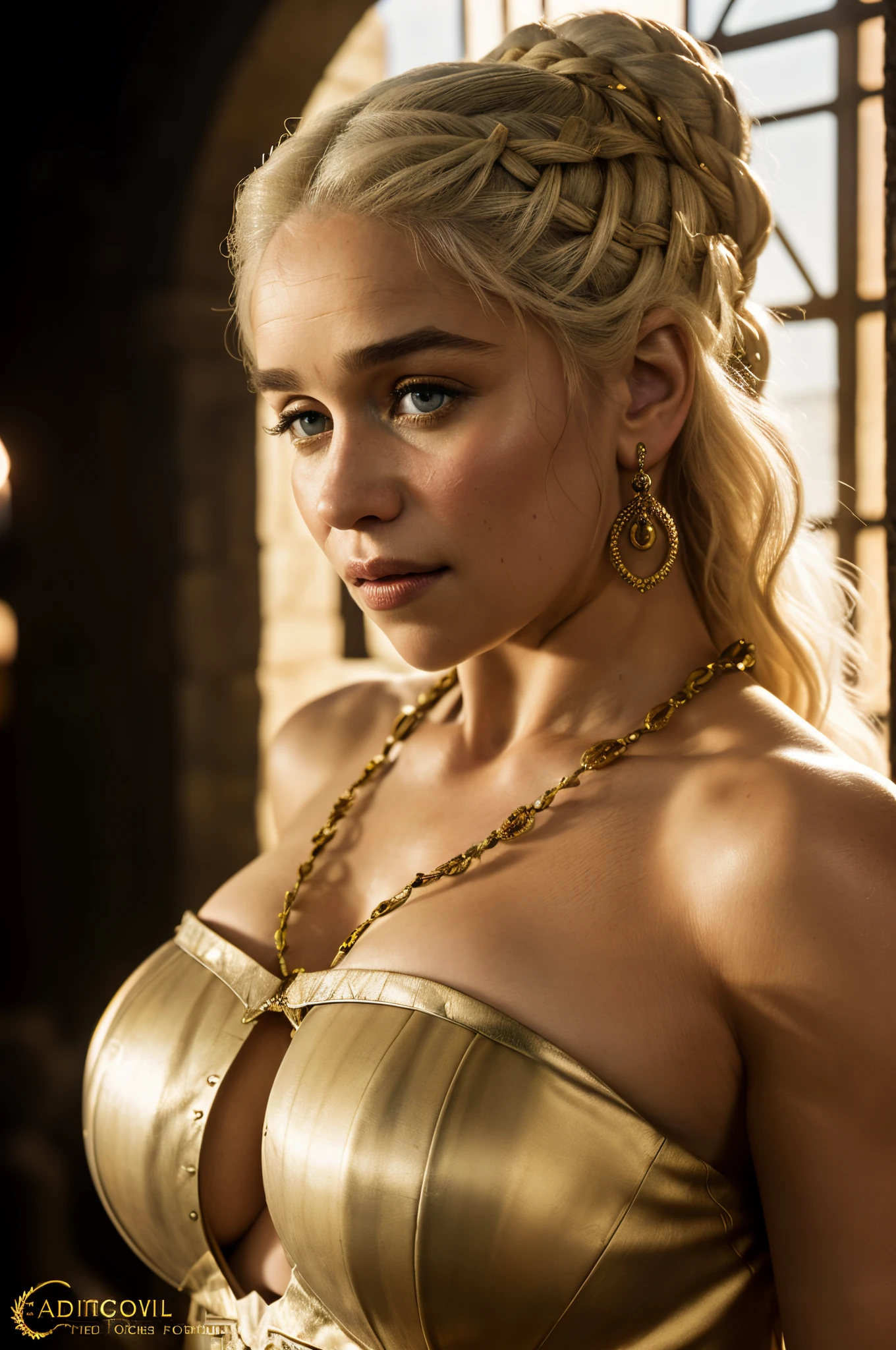 DAENERYS TARGARYEN, Gladiator dress, Full body shot,Mediaeval epic Battlefield background,erotic warrior costume, heroic looks, soft key light, detailed hairy armpits, victory pose, blood in sword,Standing bravely after battle,battle movie scene,cinematic colour grading,blood stains in dress,fought the battle dominantly, DAENERYS TARGARYEN PLAYED BY Emilia Clarke,Queen DAENERYS TARGARYEN,mature,milf, sexy mediaeval battle dress,gladiator woman,body,45 yo Woman,perky breast,alluring figure,big natural breast,mediaeval costumes,mediaeval queen dress,erotic costumes,lusty physique,((detailed face)), ((detailed facial features)),(finely detailed skin), pale skin,(in a highly detailed sexy mediaeval dress,soft natural light, (masterpiece) (perfect aspect ratio), (realistic photo), (best quality), (detailed) photographed on a Canon EOS R5, 50mm lens, F/2.8, HDR, (8k) (wallpaper) (cinematic lighting) (dramatic lighting) (sharp focus) (intricate), RAW photo, RAW photo, gigachad photo,8k uhd, dslr, high quality, film grain, Fujifilm XT3, extremely detailed,photorealistic, realistic,incredibly absurd, highly detailed, sharp focus,(Professional Studio Lighting),(Professional Color Grading), Edge Lighting,Dramatic lighting,Cinematic lighting,Lumen reflections, Soft natural lighting, Soft color, Photon mapping, Radiosity, (Beautiful eyes), (Detailed eyes),  (Detailed face), symmetrical eyes, sharp eyes, cold face, full body), (HIGH LEVEL OF DETAIL), (sweaty),large breasts, high detailed skin, uncharacterized texture, hyper detailed, realistic skin texture, armor, best quality, ultra high res, (photorealistic: 1.4) high resolution, detailed, raw photo, sharp re, by lee jeffries nikon d850 film stock photography 4 kodak portra 400 camera  F1.6 Lens rich colors hyper realistic texture dramatic lighting UnrealEngine trend in Artstation Cinestill 800, veins in the body, (body and fitness).